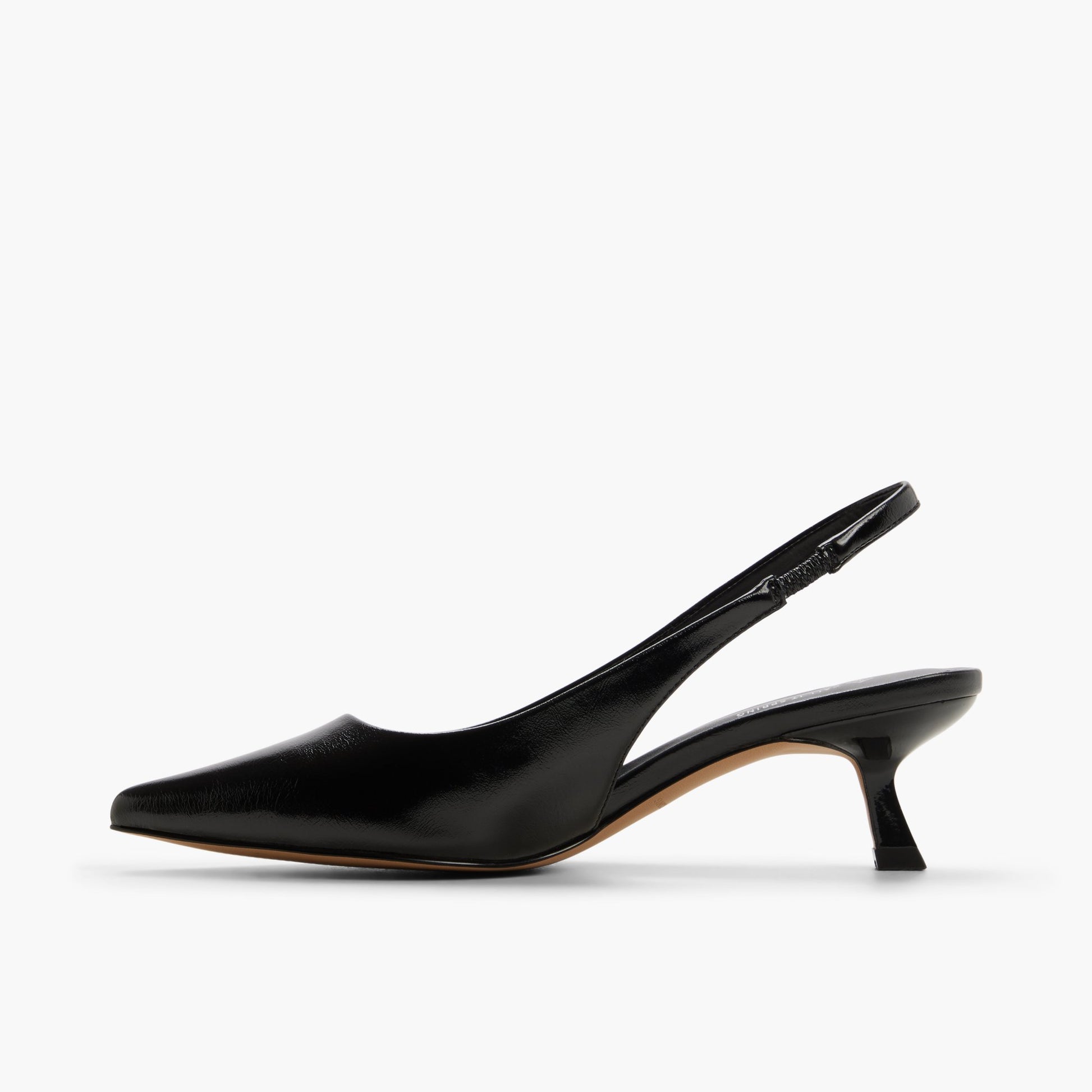 Side view of Other black Dariahh Slingback Kitten Heels