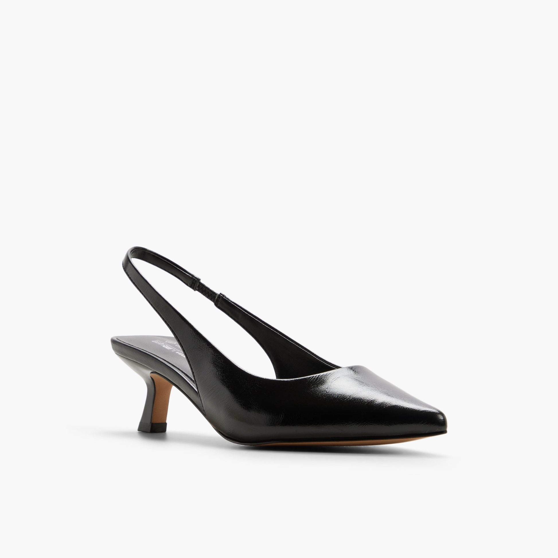 Three-quarter angle of Other black Dariahh Slingback Kitten Heels's front side