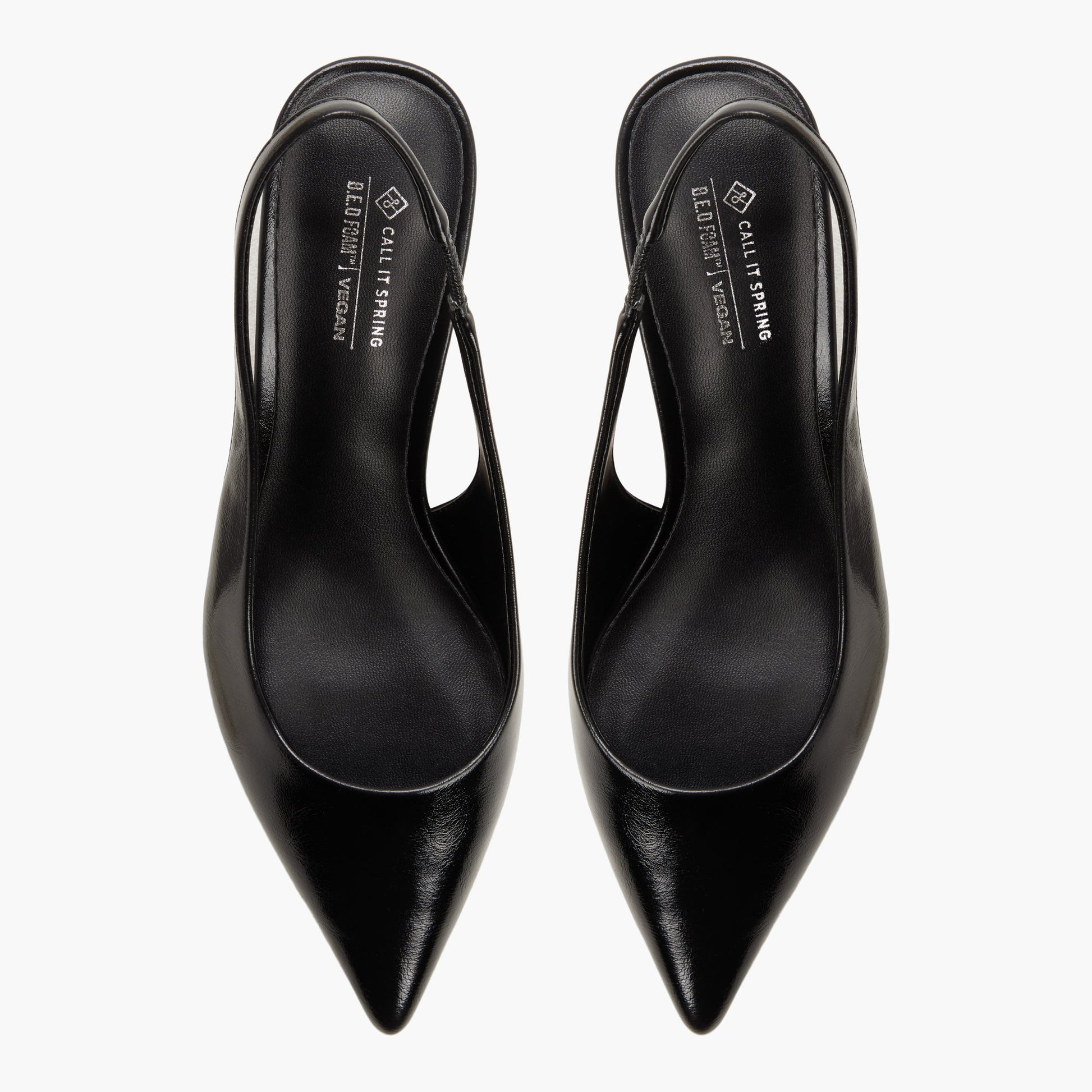 Top-down view of the Other black Dariahh Slingback Kitten Heels