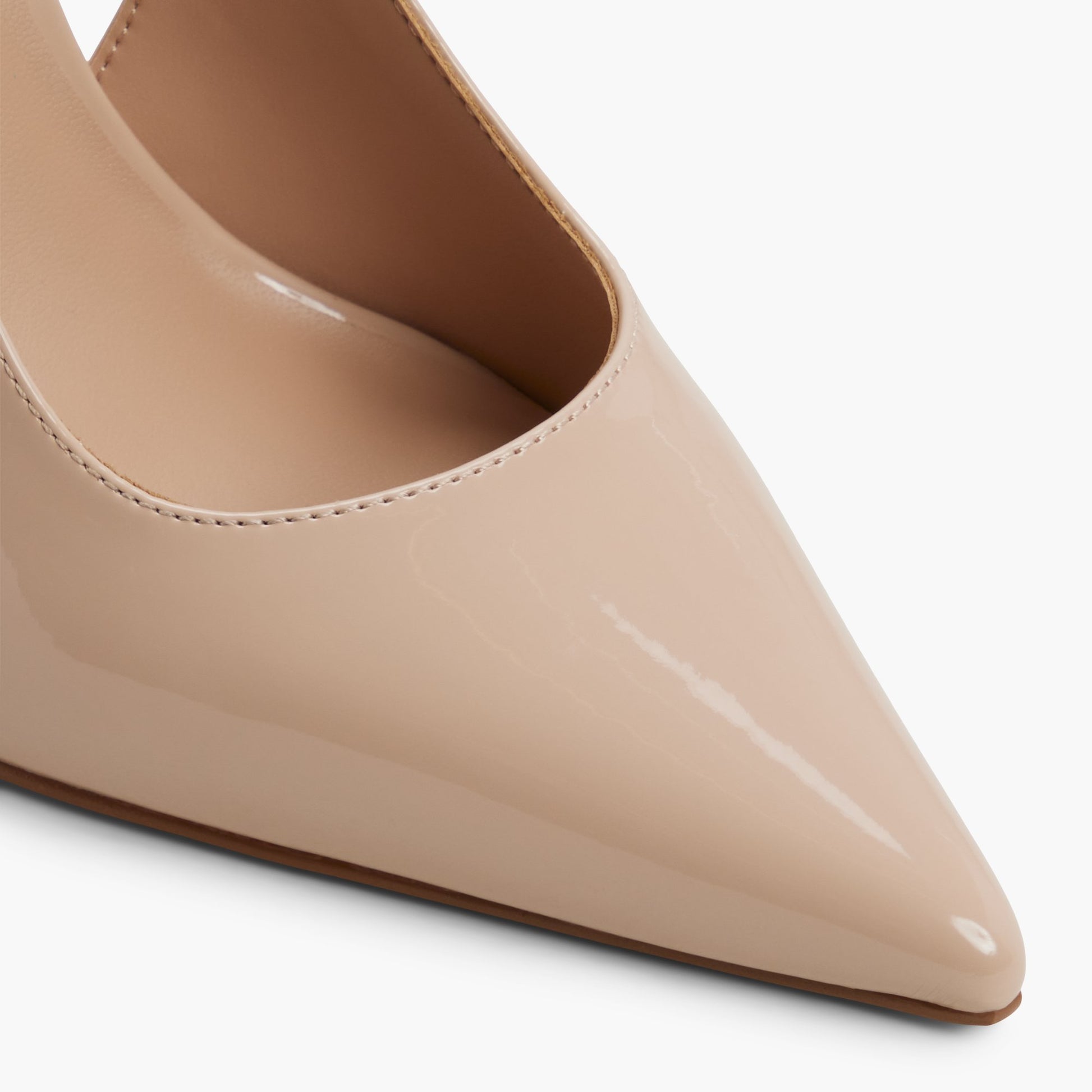 Close-up of the Beige Daniellaa Slingback Heels