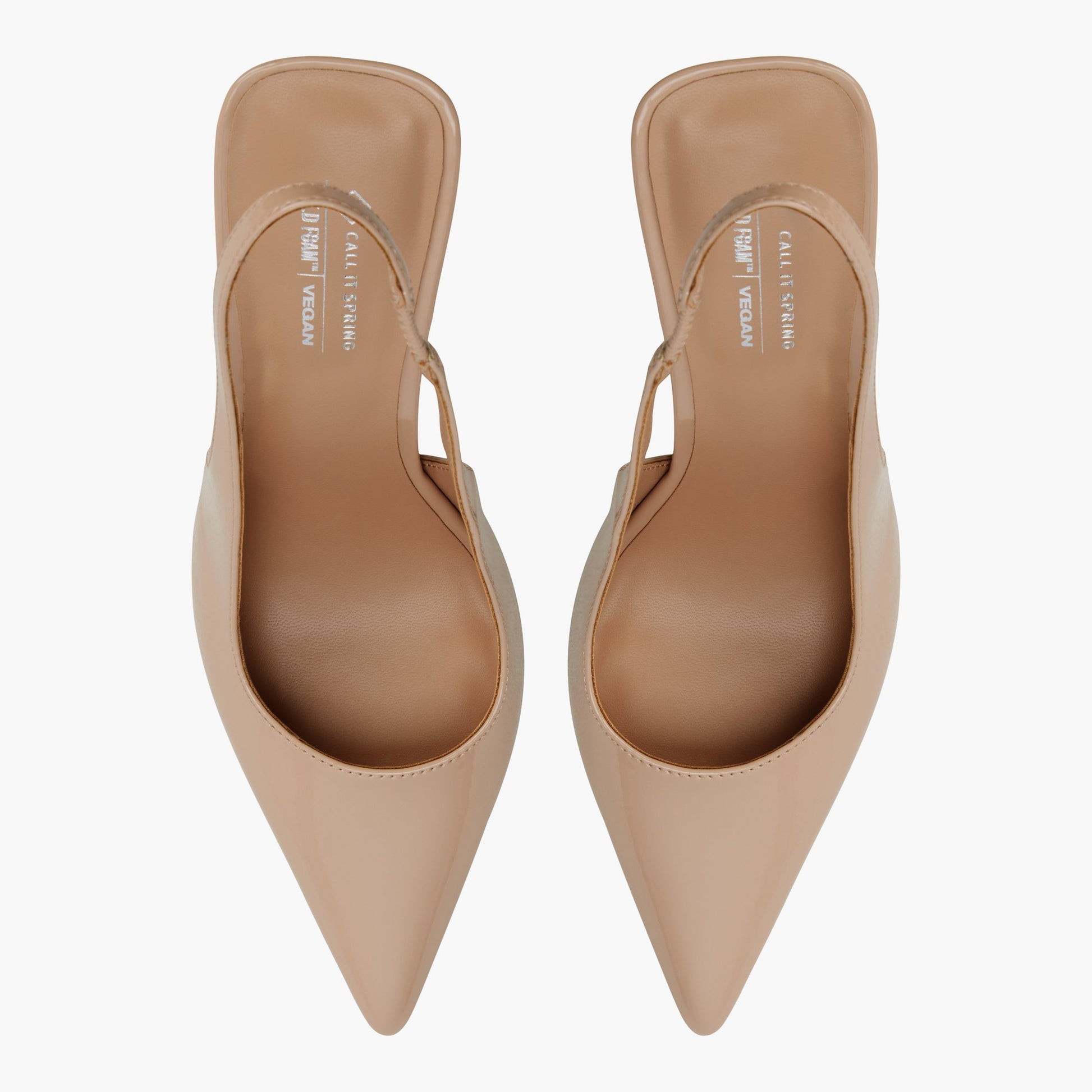 Top-down view of the Beige Daniellaa Slingback Heels