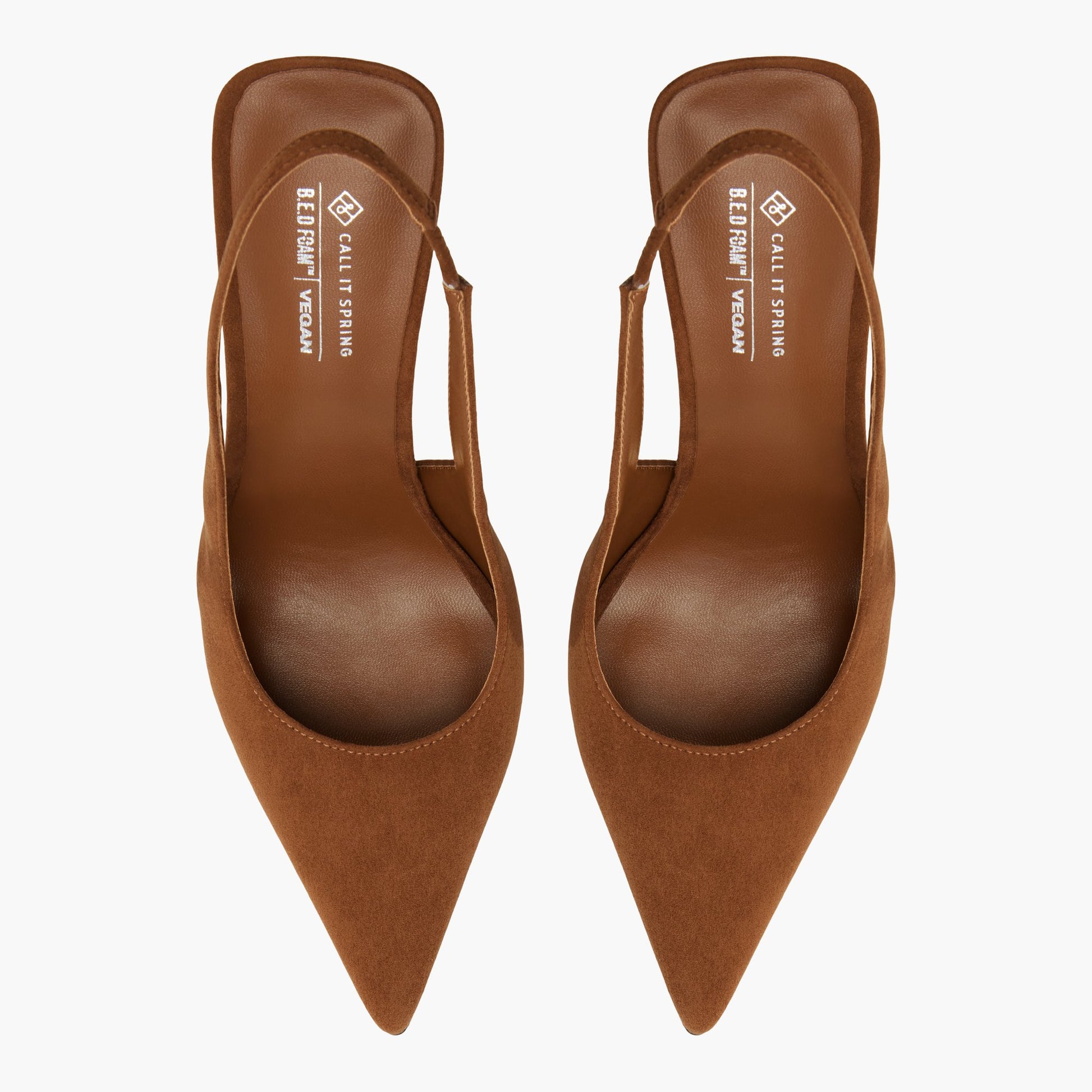 Top-down view of the Cognac Daniellaa Slingback Pumps