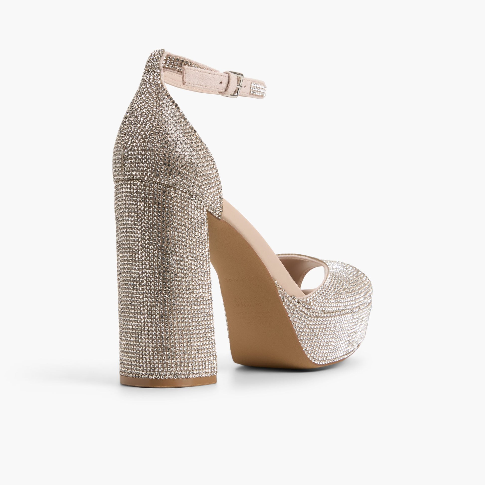 Three-quarter angle of Bone Domminique Peep-Toe Platform Sandals's back side