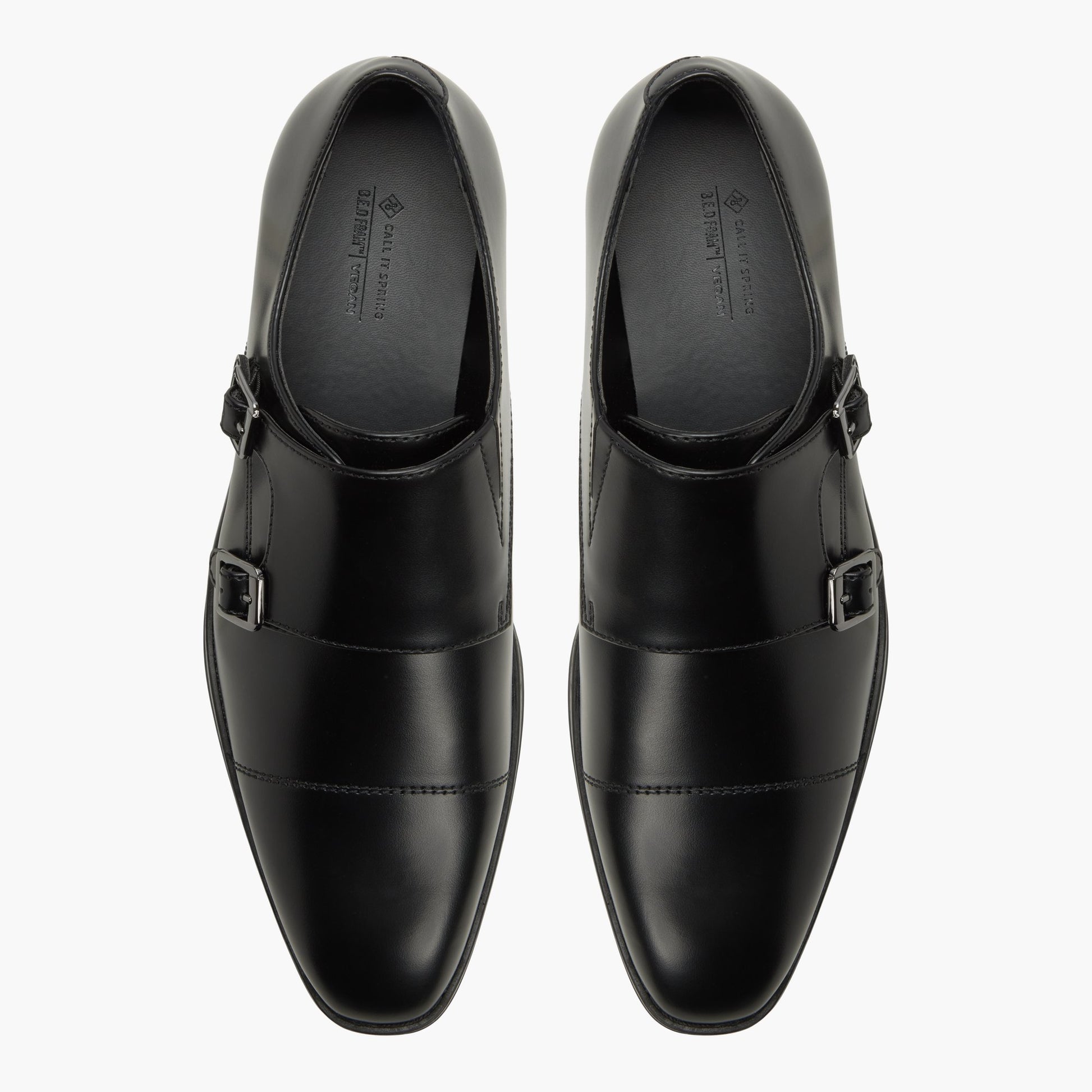 Test FR:Top-down view of the Noir Belmonte Chaussures à double bride de moine_x000D_