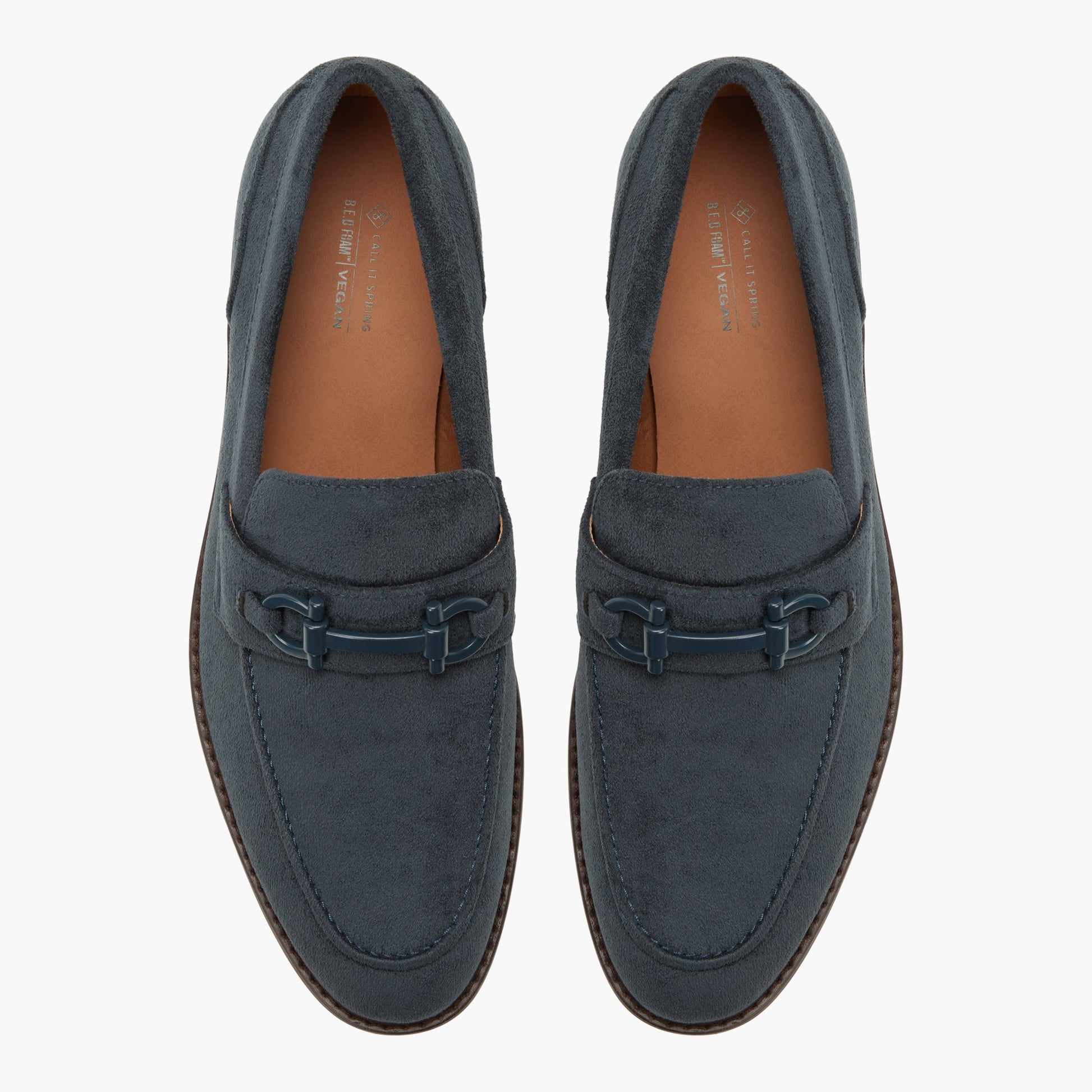 Top-down view of the Navy Portola Loafers