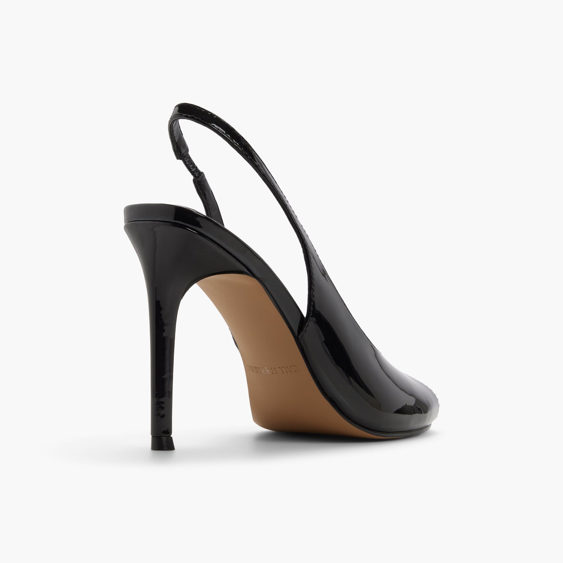 Three-quarter angle of Black Milenaa Peep-Toe Slingback Pumps's back side
