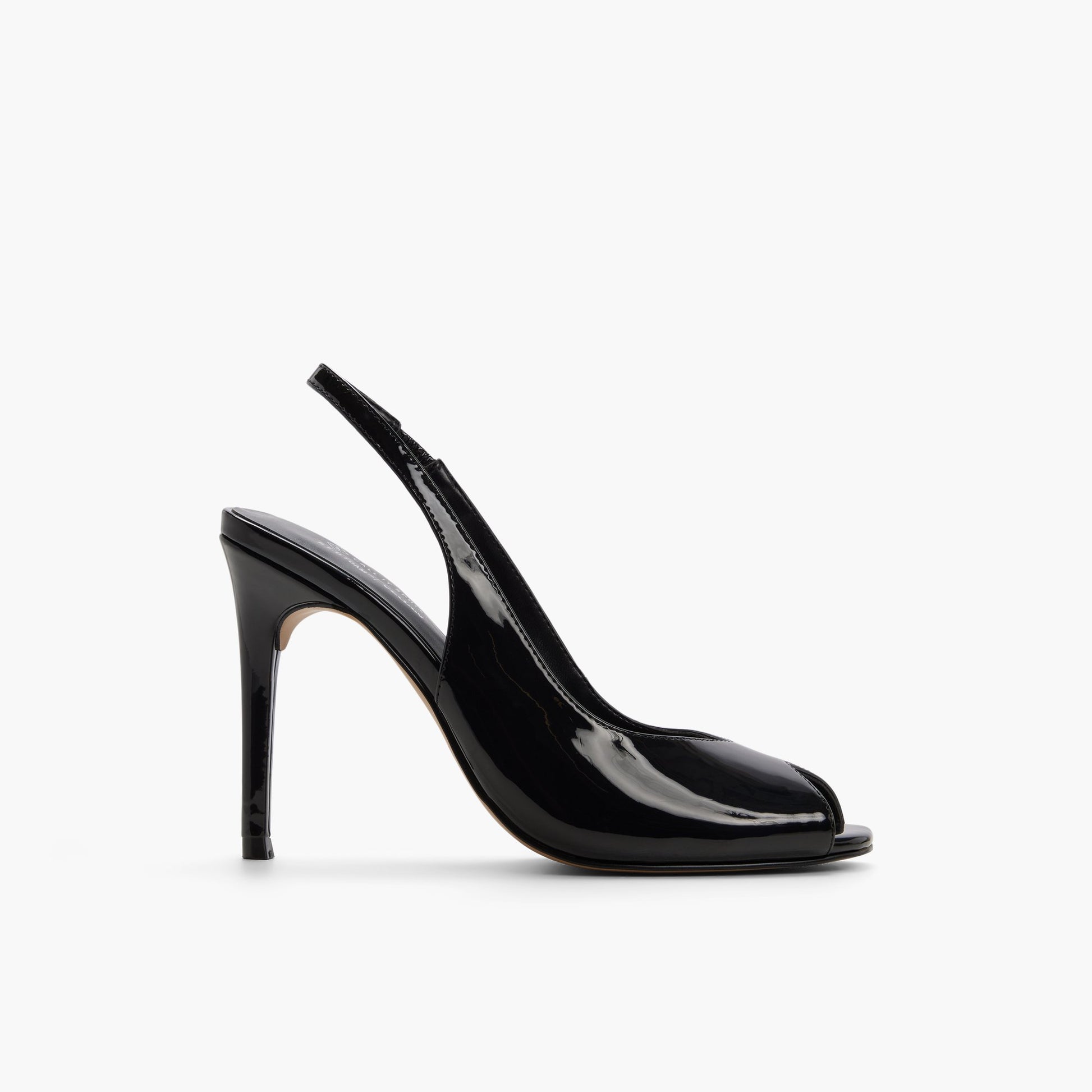 Main View of Black Milenaa Peep-Toe Slingback Pumps for Womens