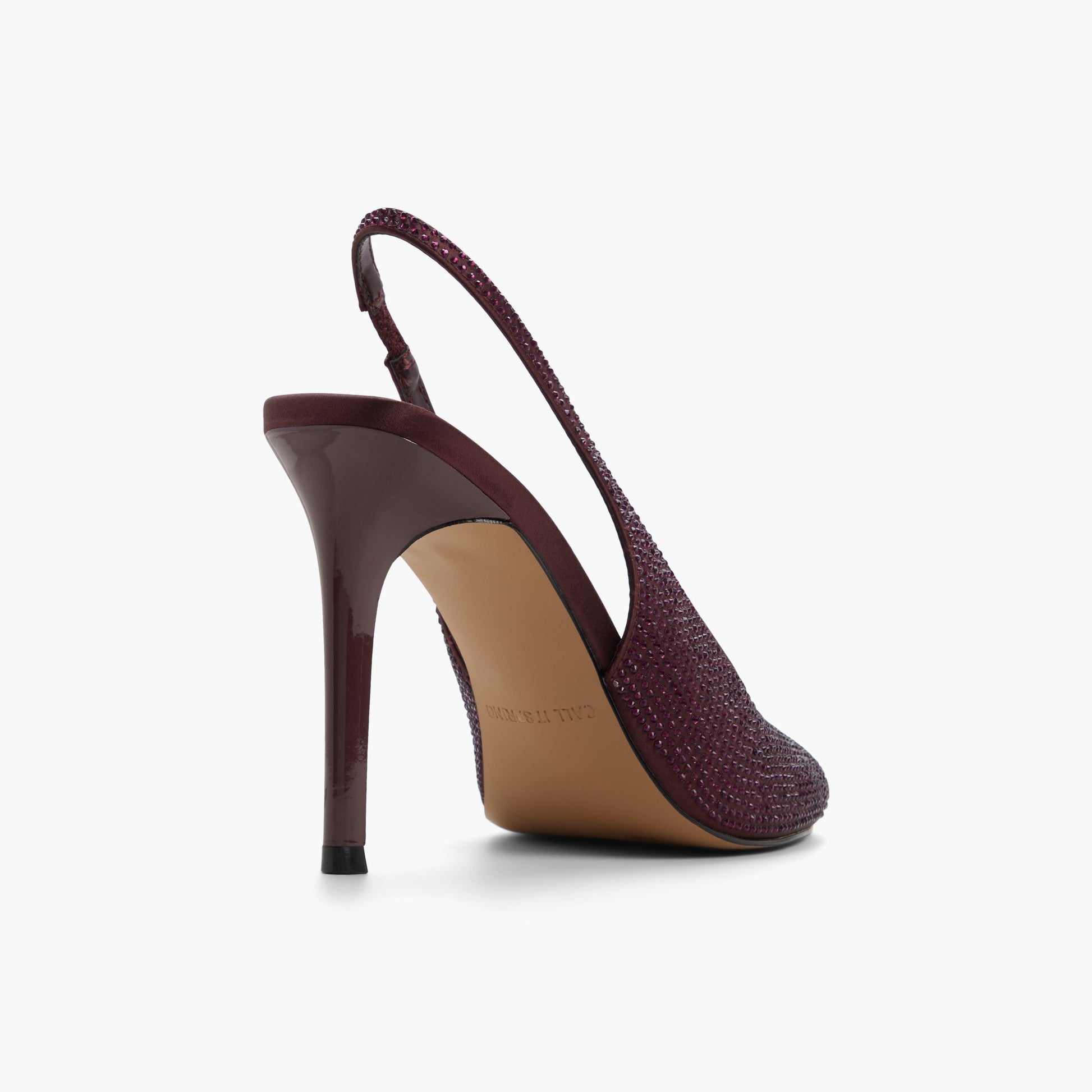 Test FR:Three-quarter angle of Marron Ouvert Milenaa Talons hauts à bride arrière's back side