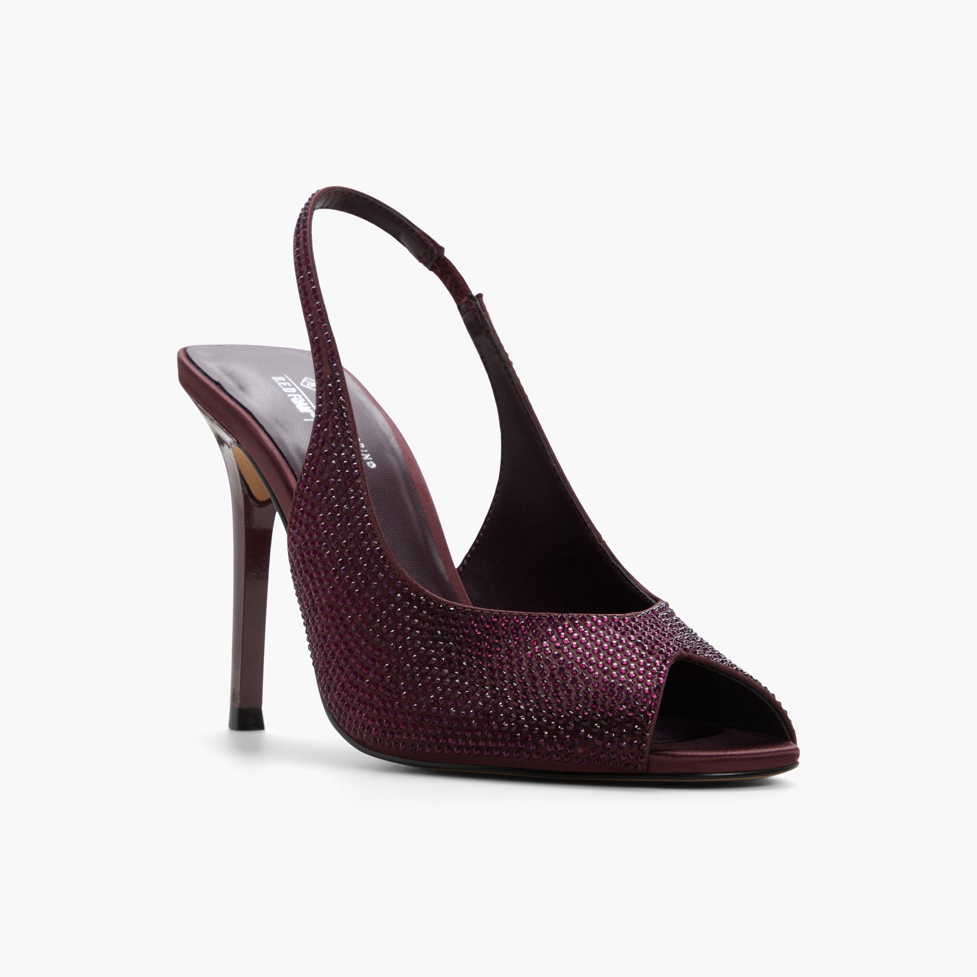 Test FR:Three-quarter angle of Marron Ouvert Milenaa Talons hauts à bride arrière's front side