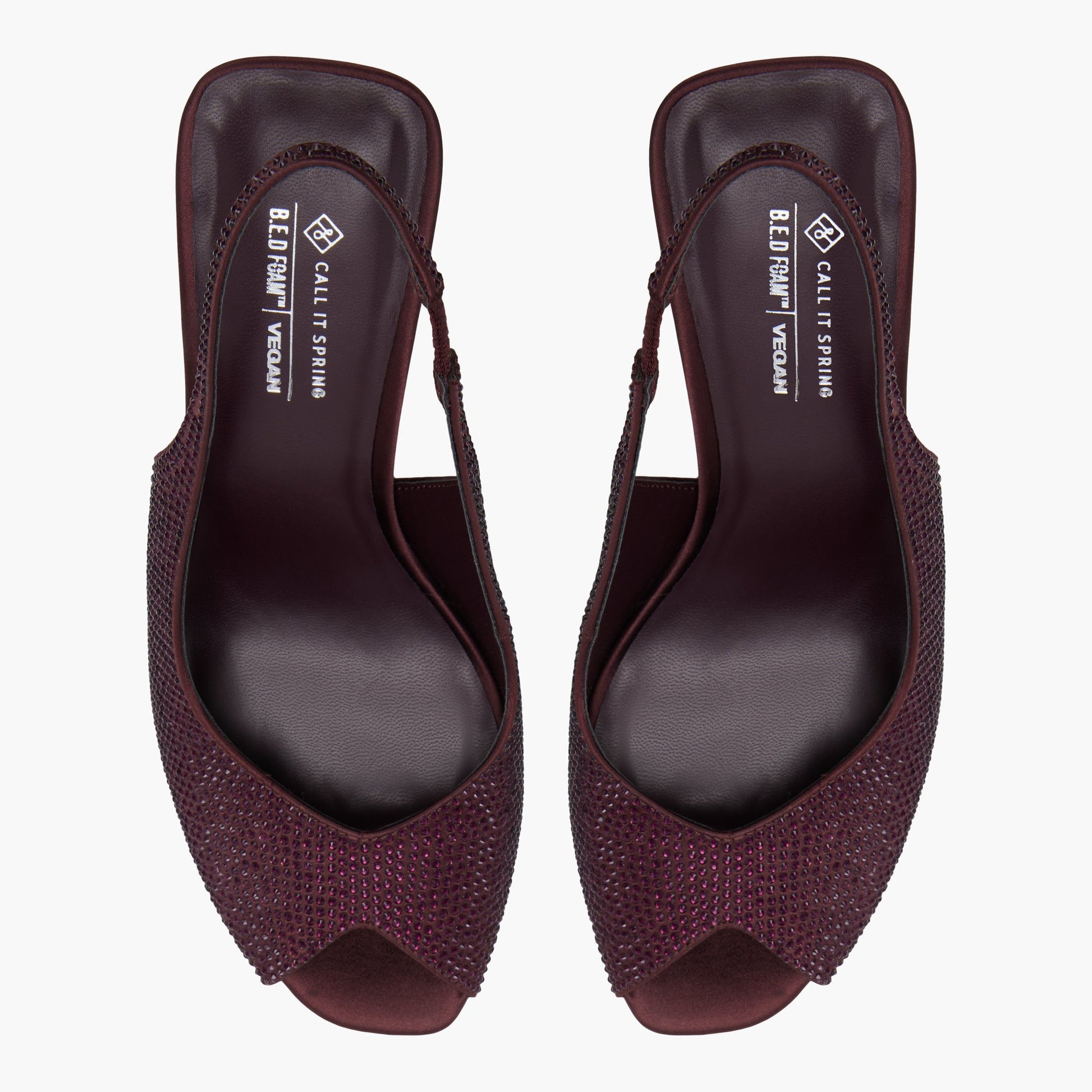 Test FR:Top-down view of the Marron Ouvert Milenaa Talons hauts à bride arrière