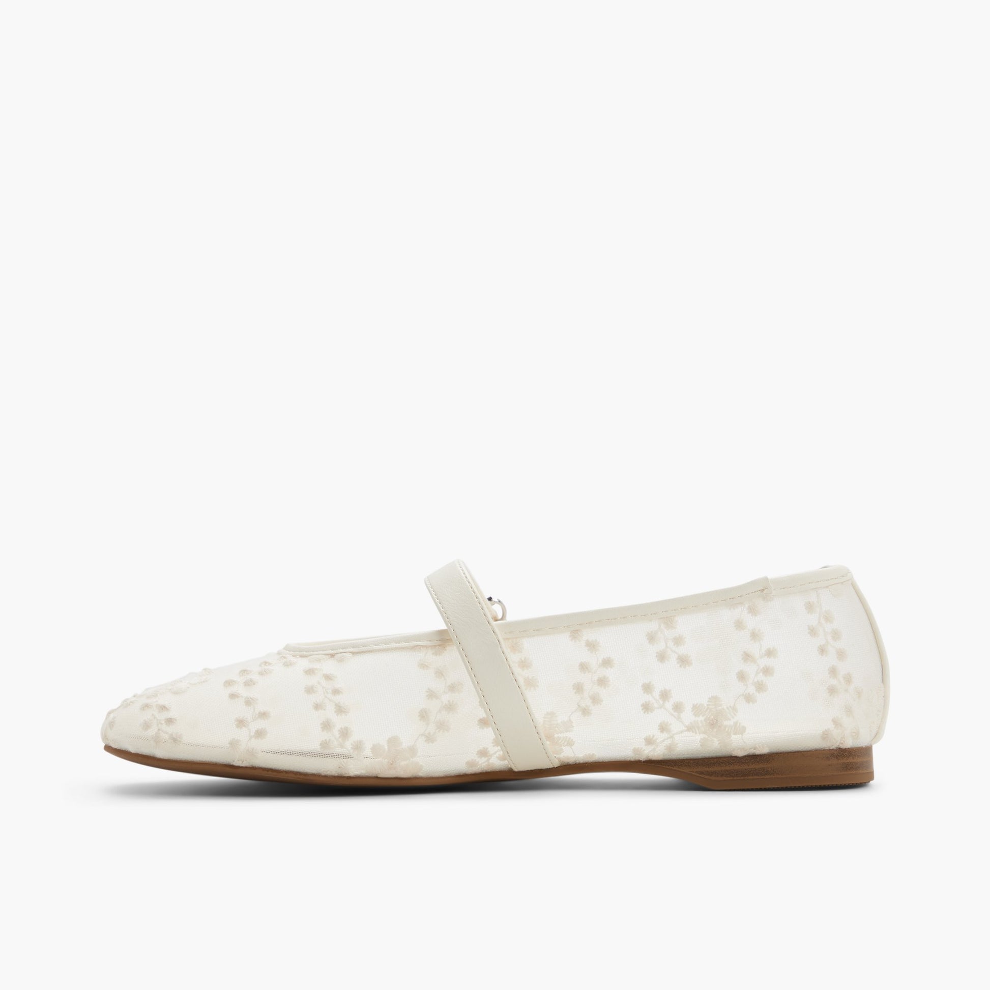 Test FR:Side view of Autre Blanc Elyiaa Ballerines Mary Janes en mesh