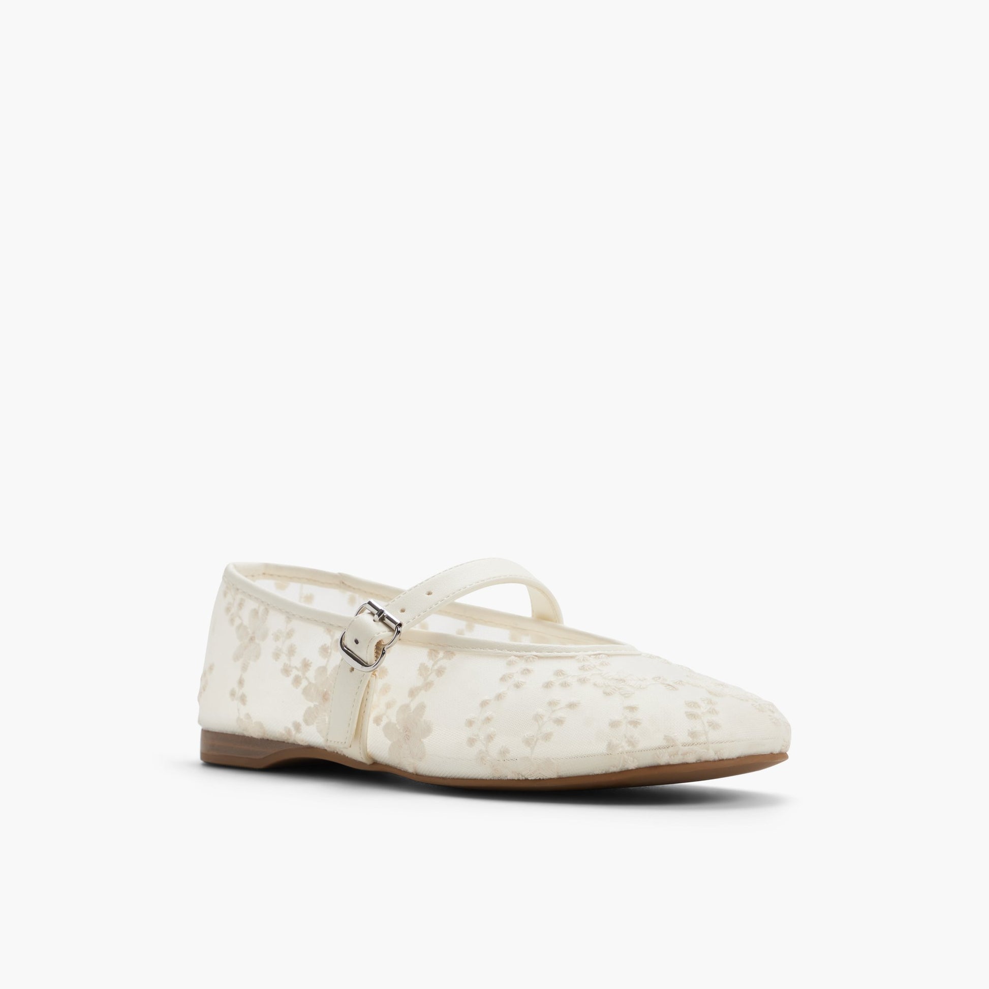 Test FR:Three-quarter angle of Autre Blanc Elyiaa Ballerines Mary Janes en mesh's front side