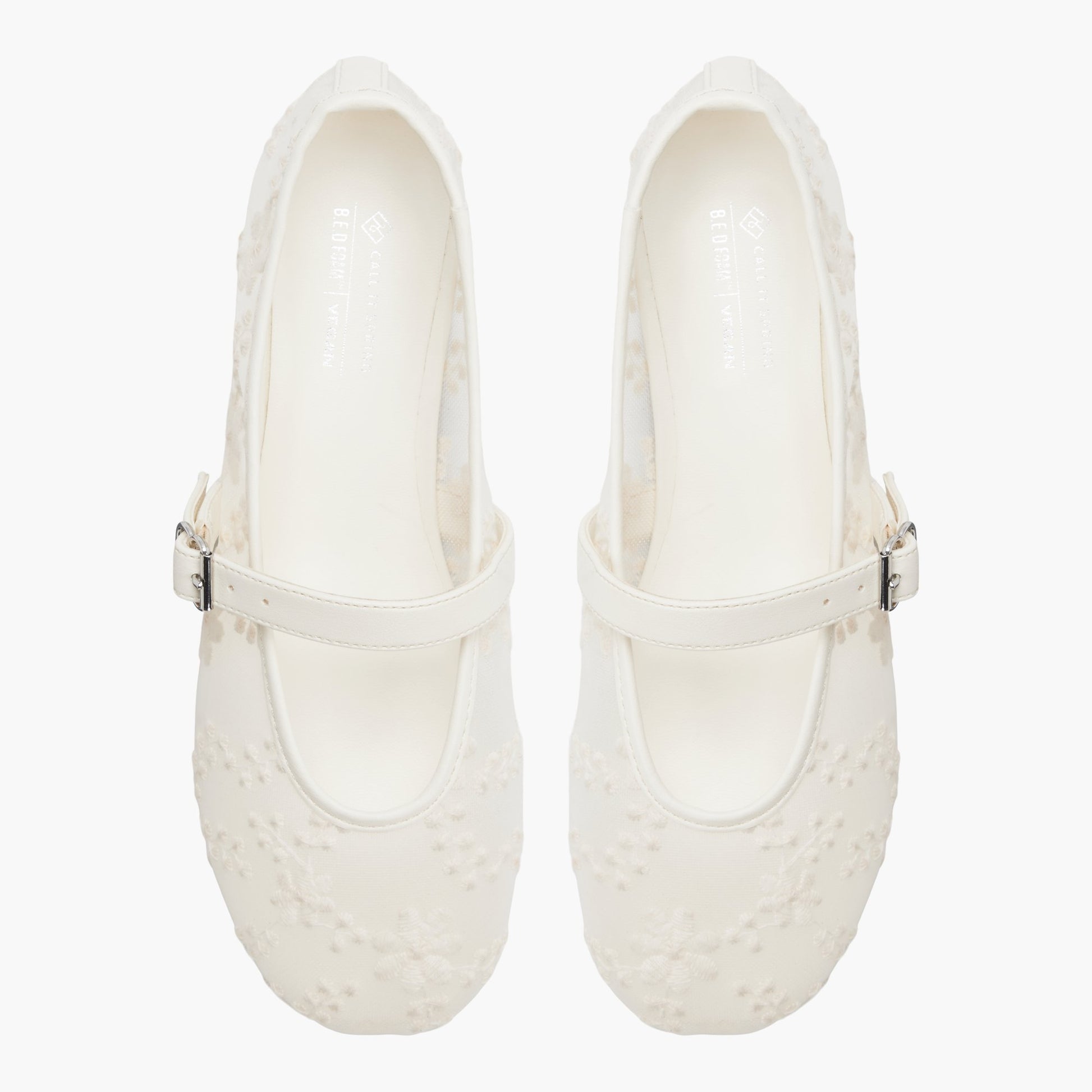 Test FR:Top-down view of the Autre Blanc Elyiaa Ballerines Mary Janes en mesh