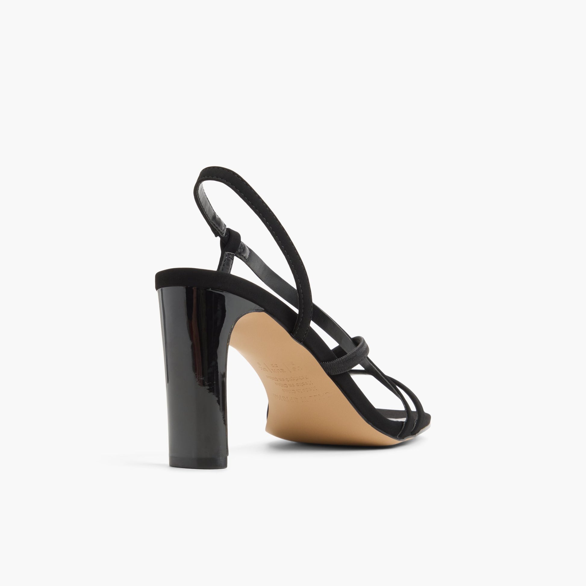 Angle de trois quarts de l'arrière de Noir Jayaa Sandales à talons haut