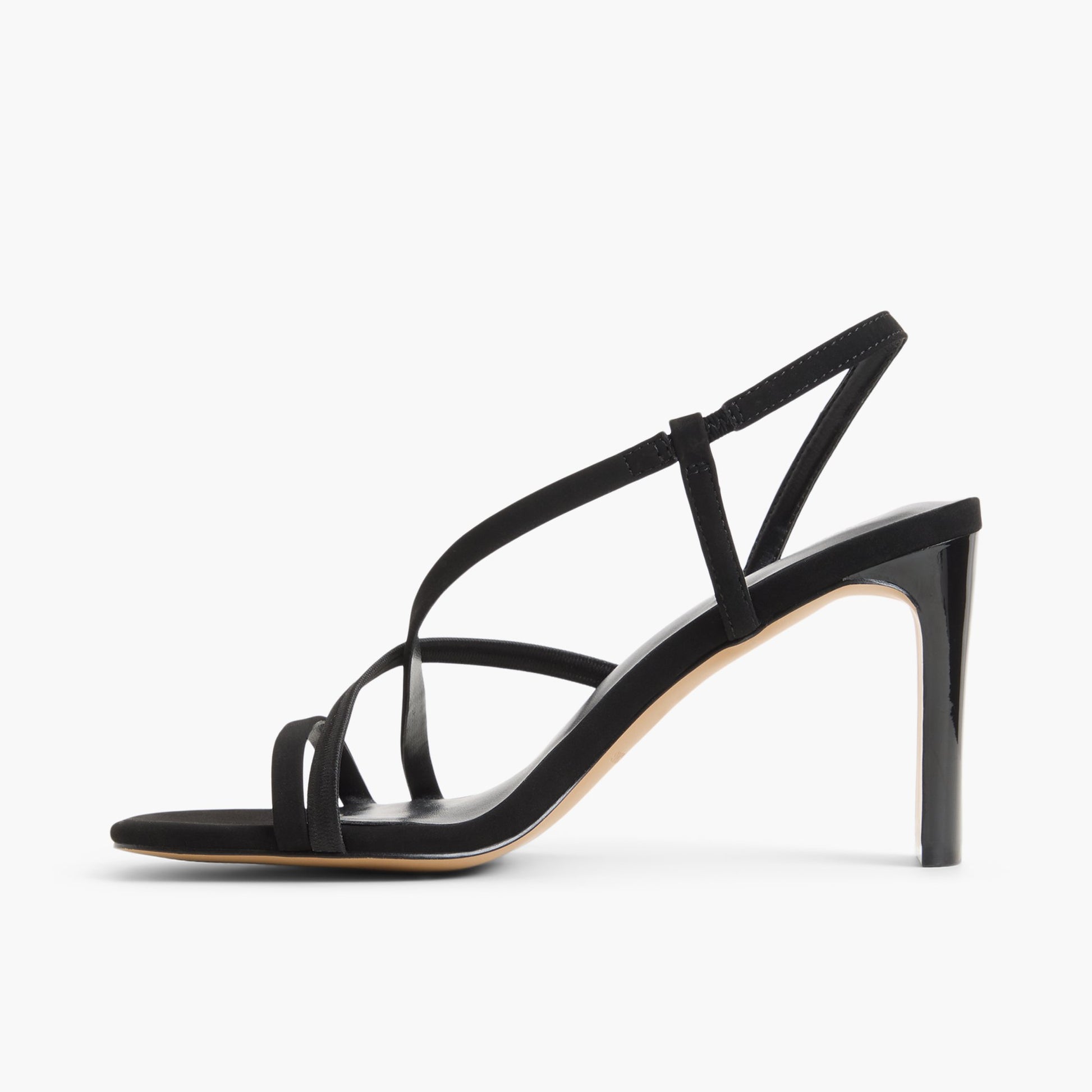 Vue latérale de Noir Jayaa Sandales à talons haut