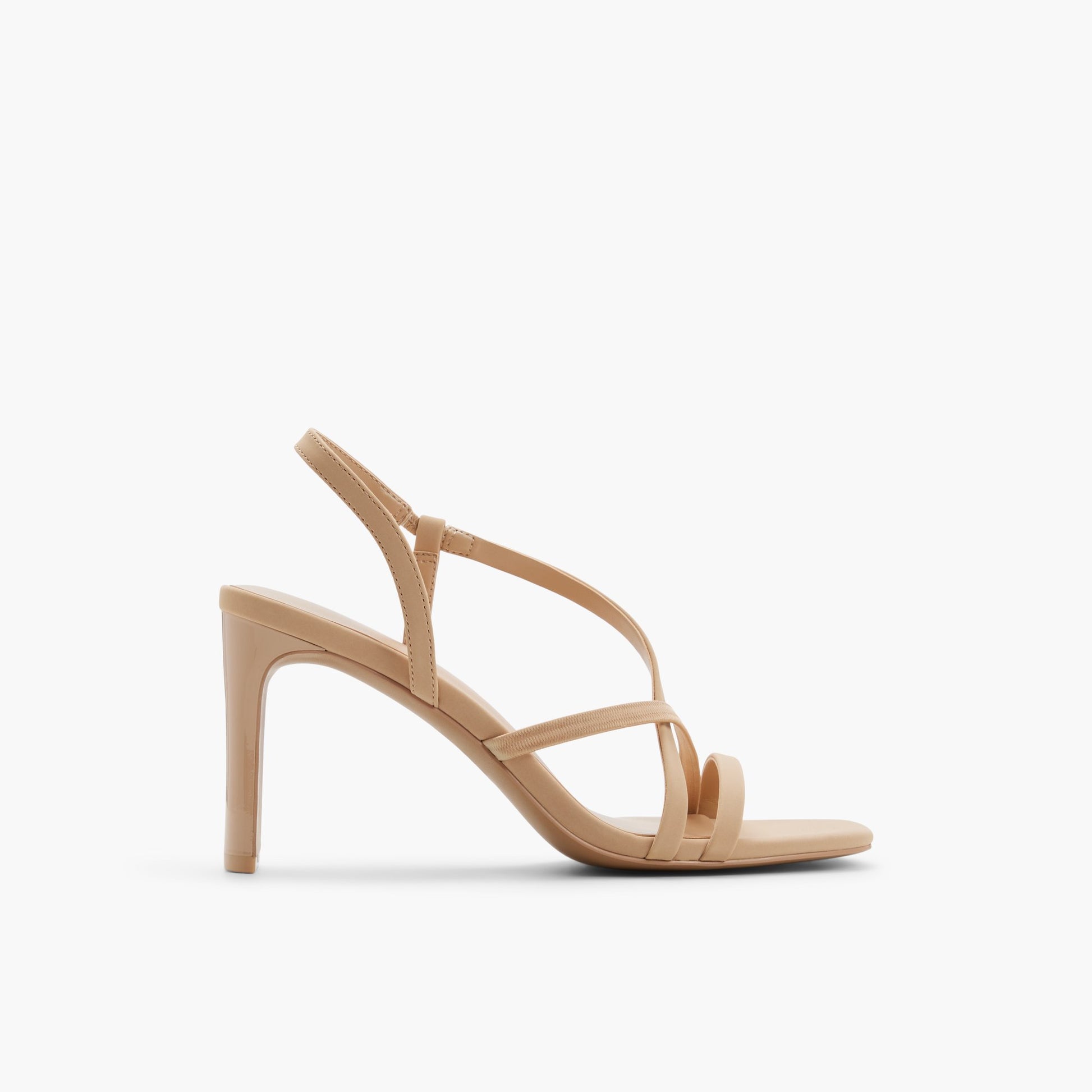 Main View of Beige Jayaa Strappy Heeled Sandals for Womens
