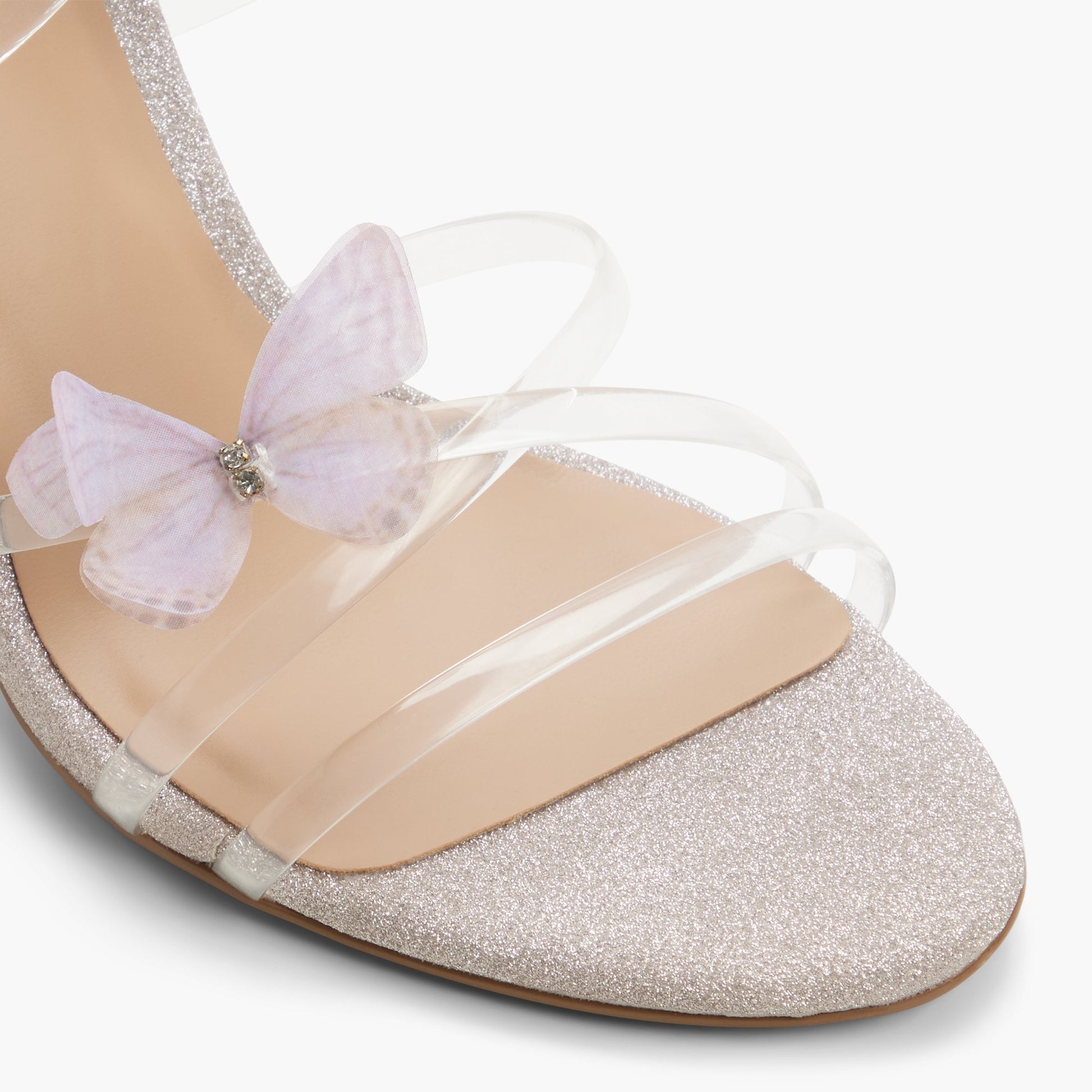 Close-up of the Light pink Ariiaa Strappy Heeled Sandals