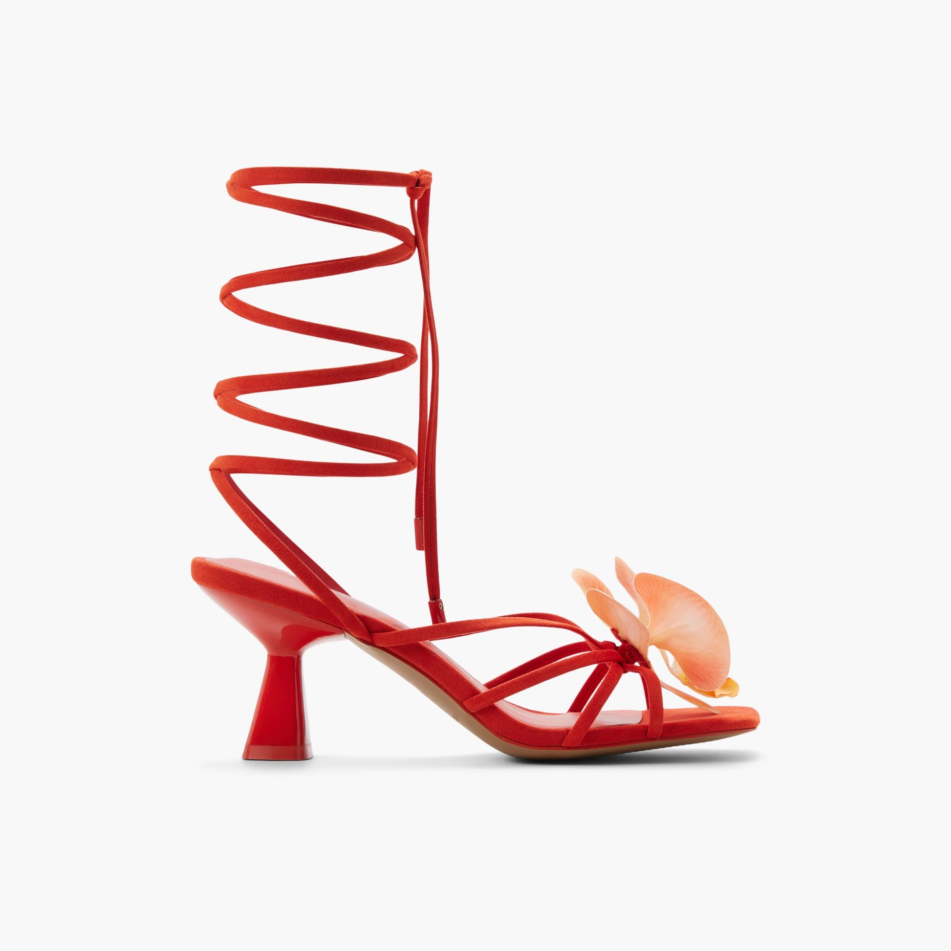 Vue principale de Orange Flourish Sandales à talon haut pour Femmes