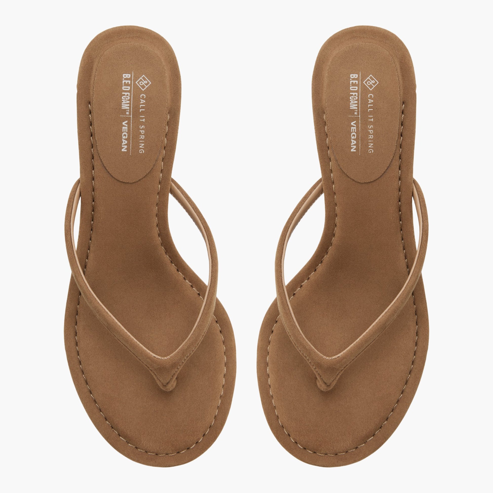 Test FR:Top-down view of the Taupe Ashaa Sandales tong à talon