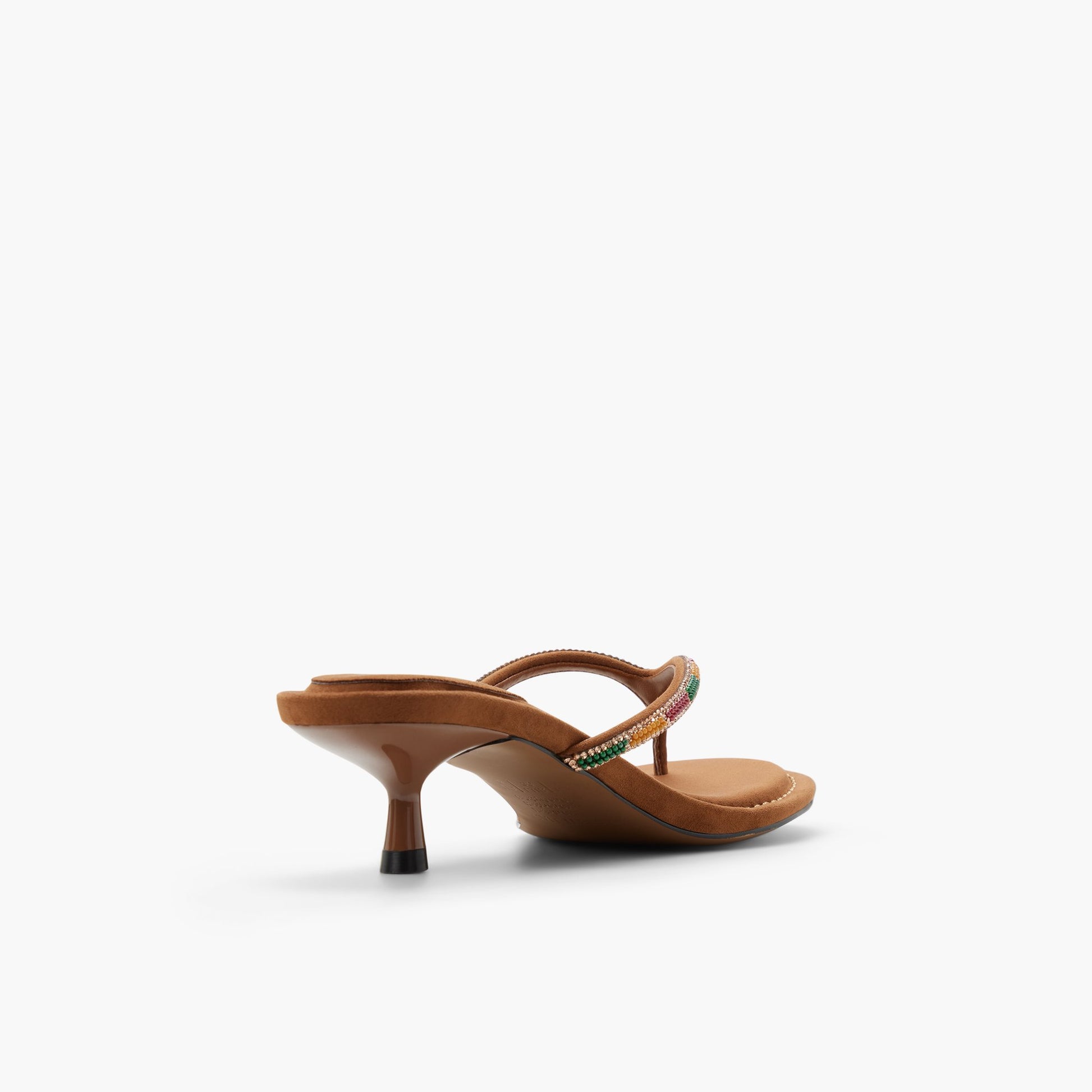Test FR:Three-quarter angle of Cognac Ashaa Sandales tong à talon's back side