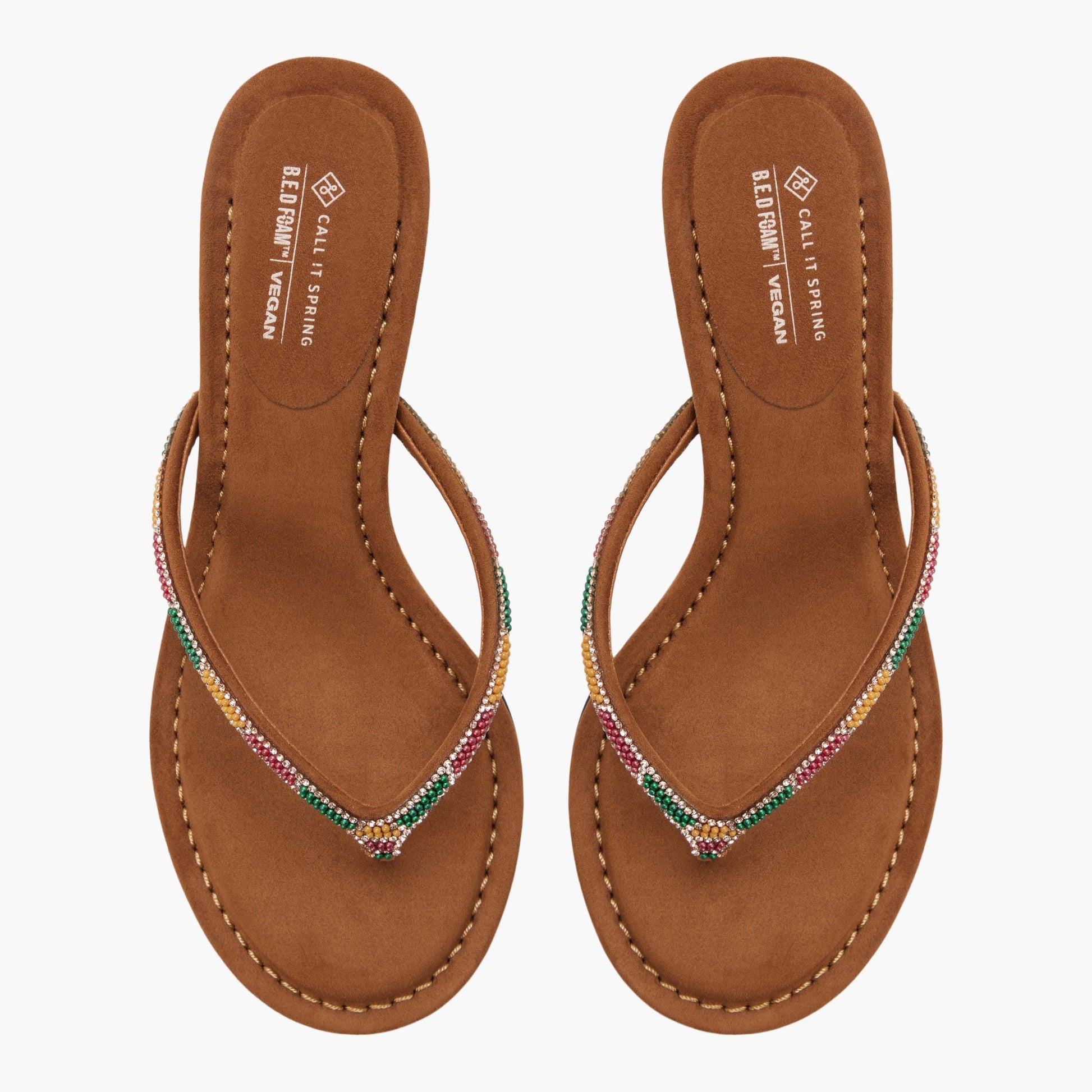 Test FR:Top-down view of the Cognac Ashaa Sandales tong à talon
