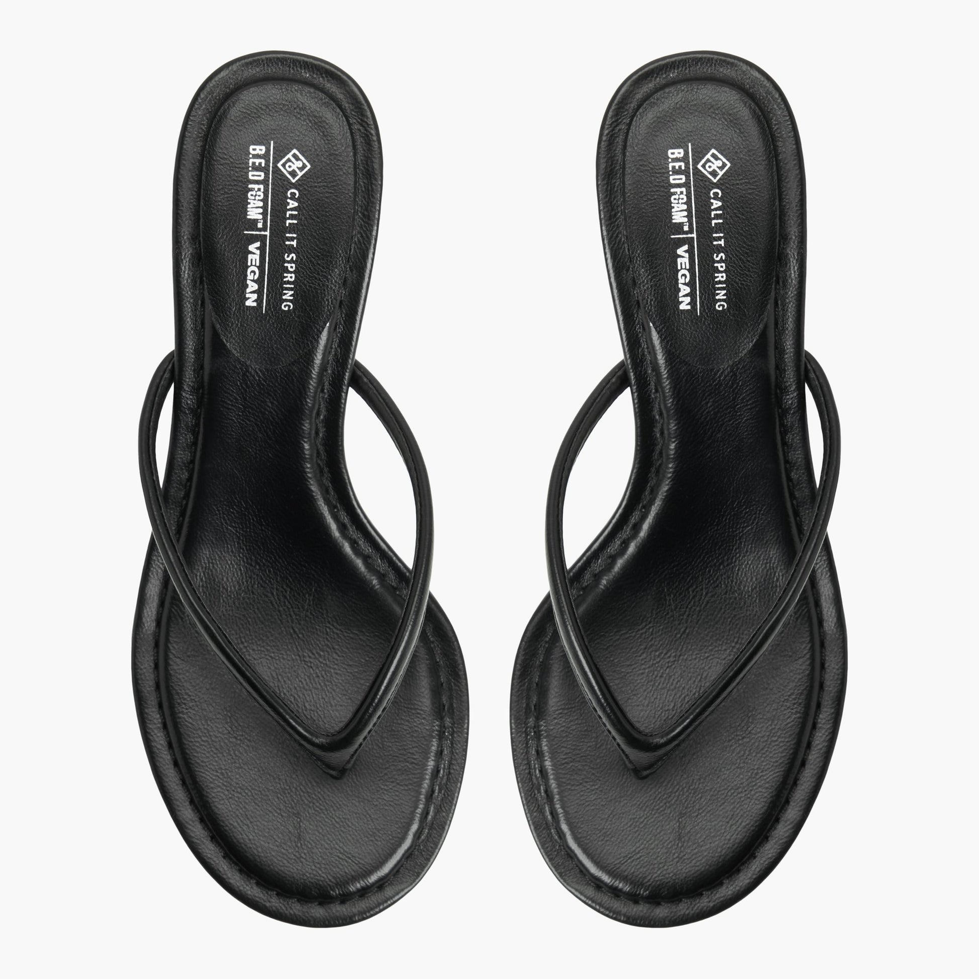 Test FR:Top-down view of the Noir Ashaa Sandales tong à talon