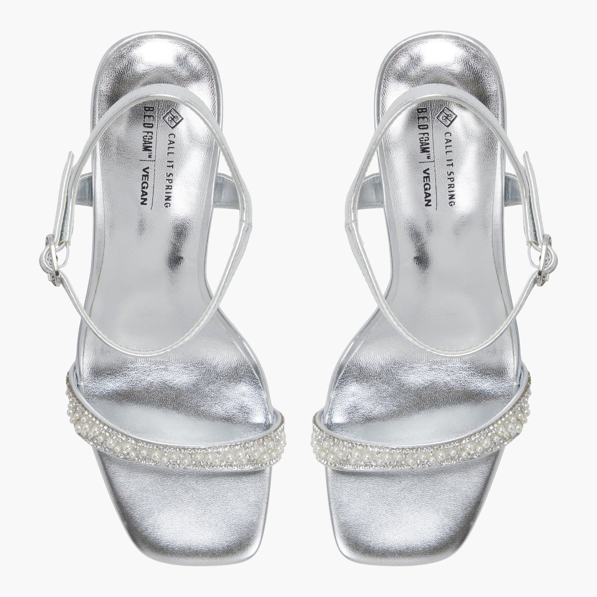 Test FR:Top-down view of the Argent Muuse Sandales à talon haut