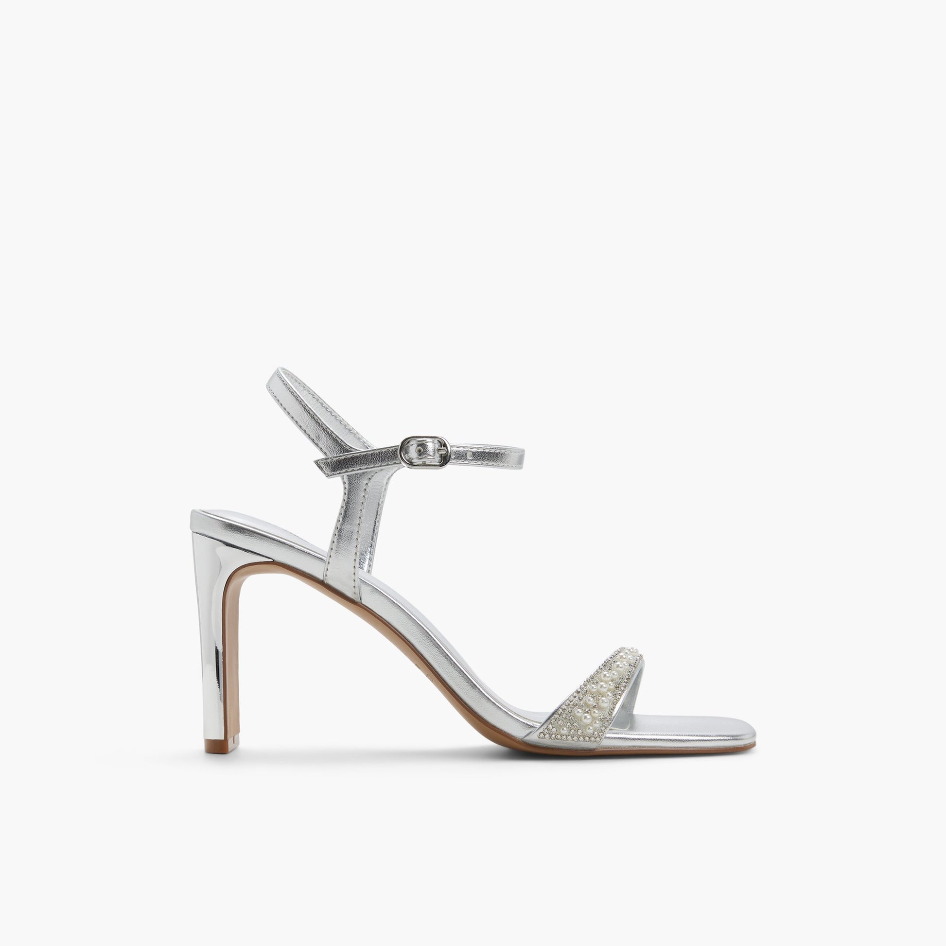 Test FR:Main View of Argent Muuse Sandales à talon haut for Femmes