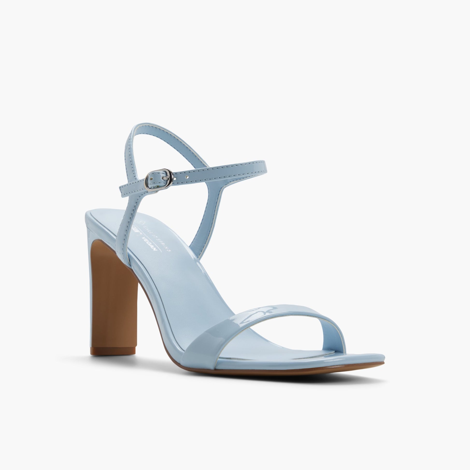 Test FR:Three-quarter angle of Bleu Clair Muuse Sandales à talon haut's front side