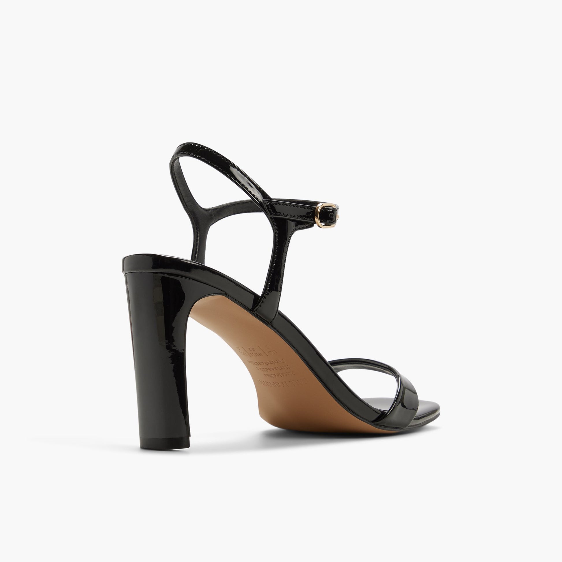 Three-quarter angle of Black Muuse Heeled Sandals's back side