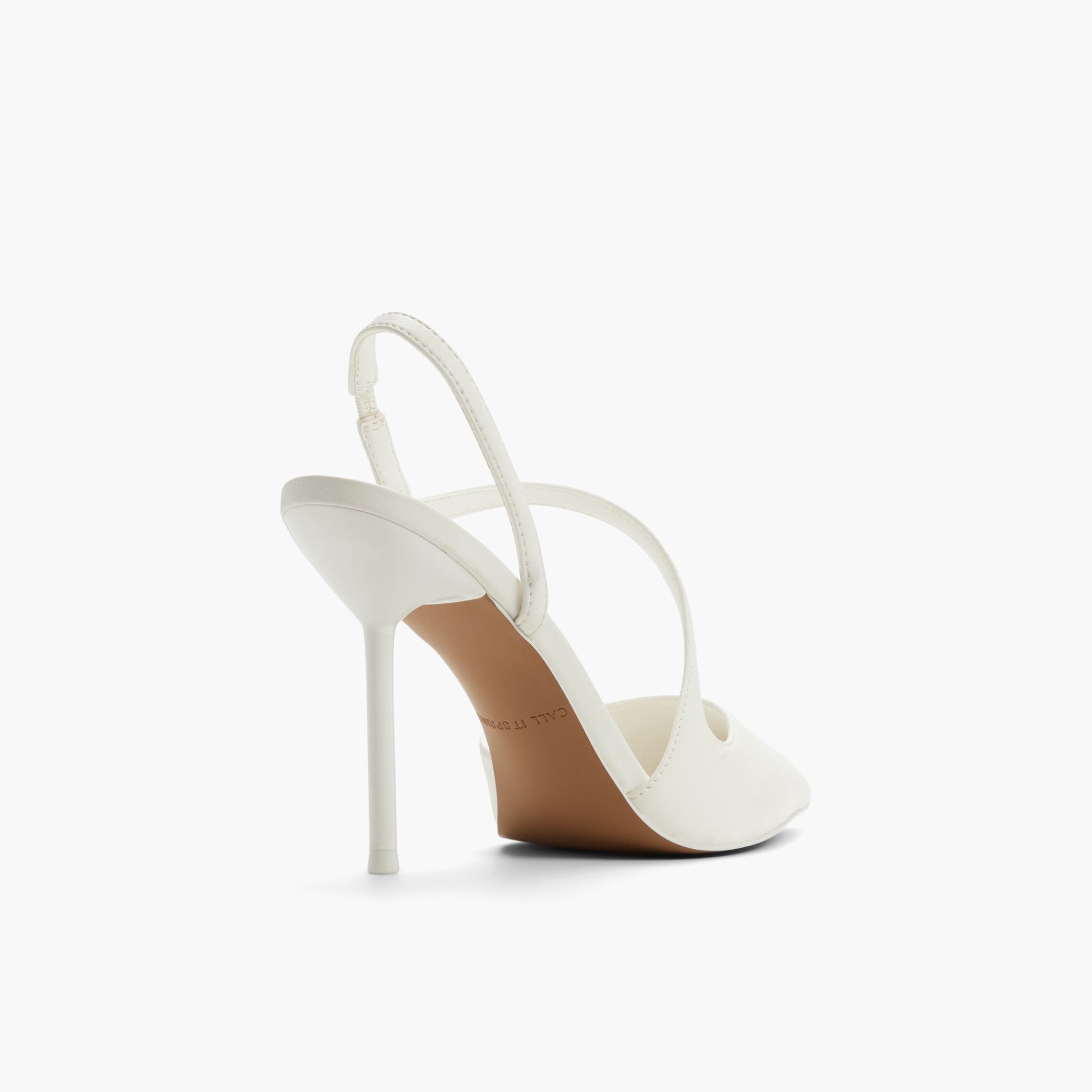 Three-quarter angle of White Amayah High Heel Pumps's back side