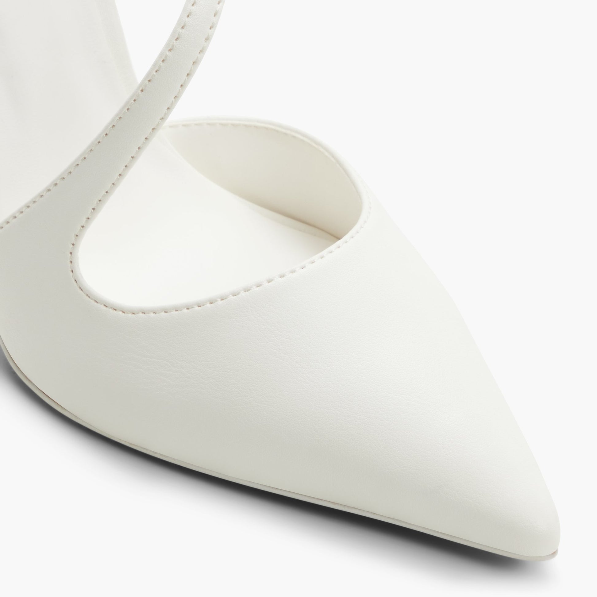 Close-up of the White Amayah High Heel Pumps