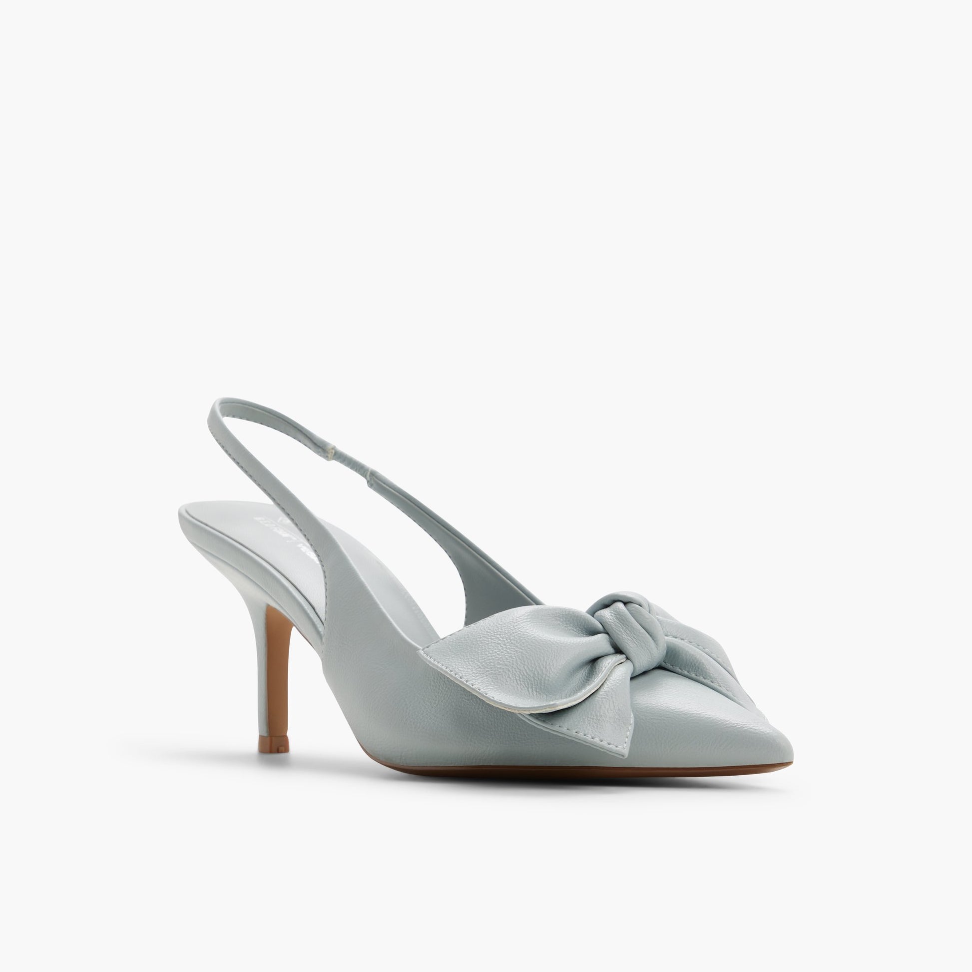 Three-quarter angle of Light blue Atheena Slingback Heels's front side