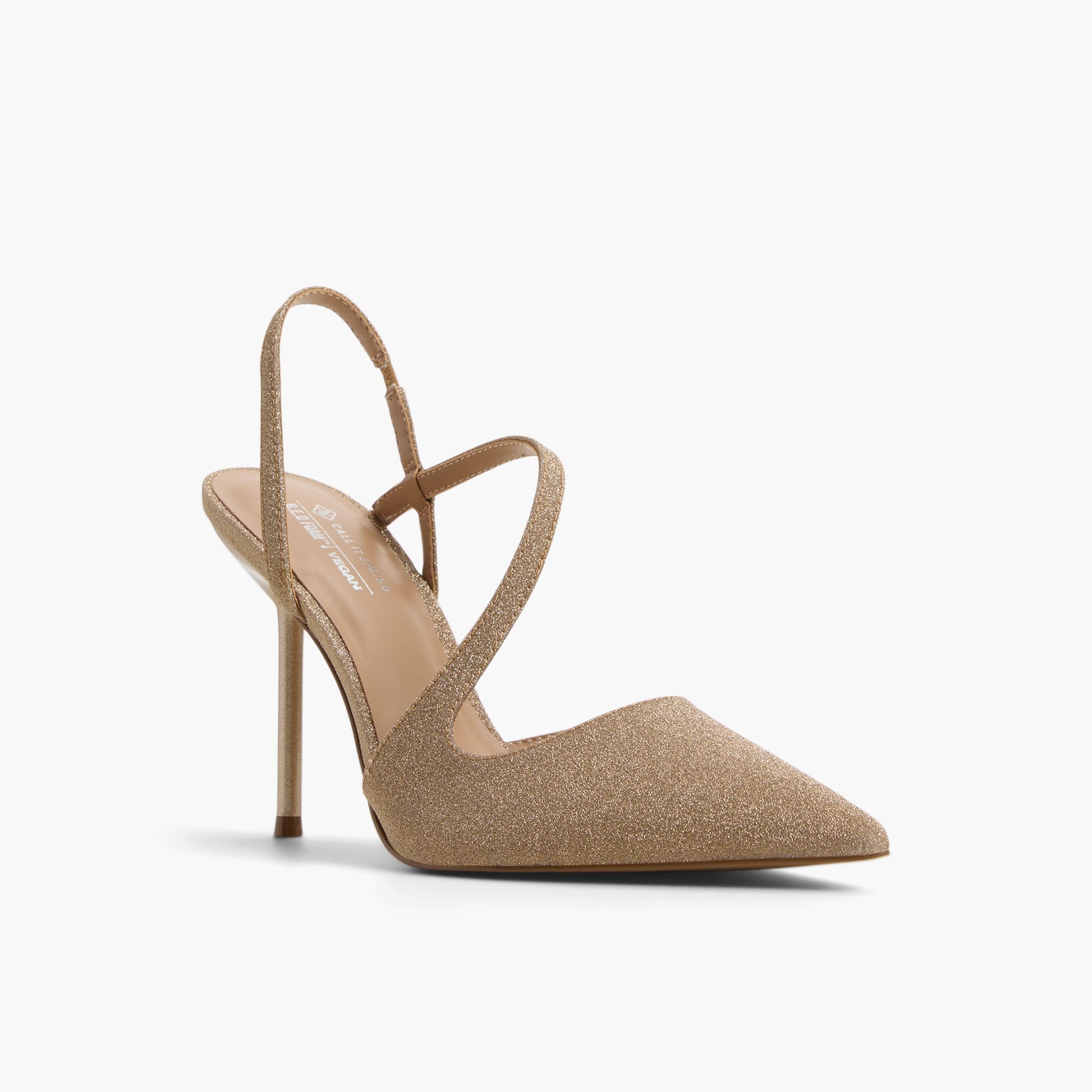 Test FR:Three-quarter angle of Bronze Amayah Escarpins à talons hauts's front side
