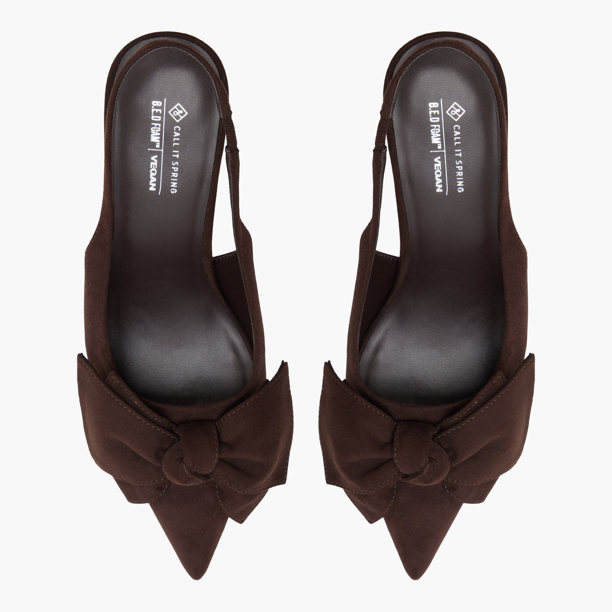 Test FR:Top-down view of the Marron Foncé Atheena Talons à bride arrière