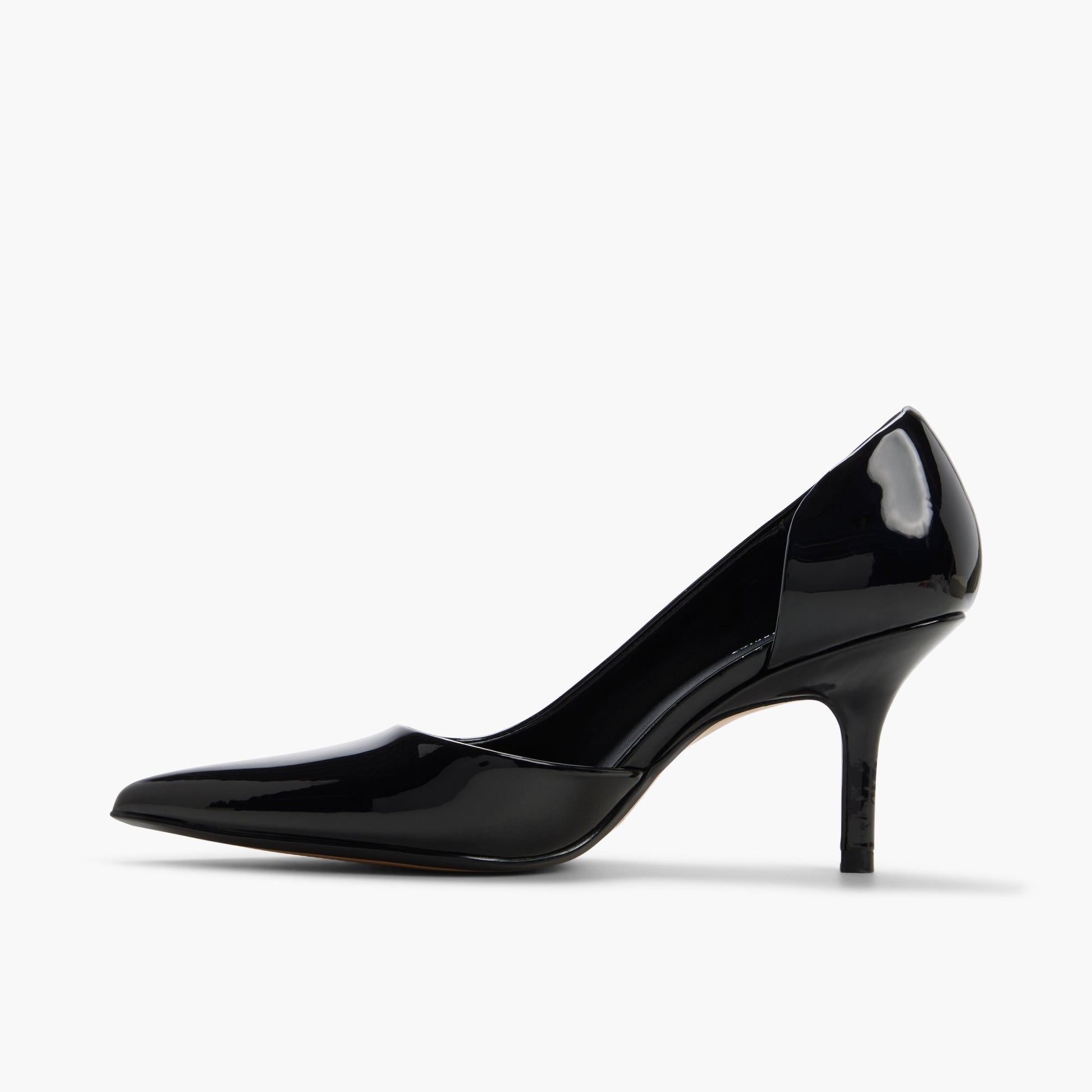 Side view of Black Liivelyy Mid-Heel Pumps
