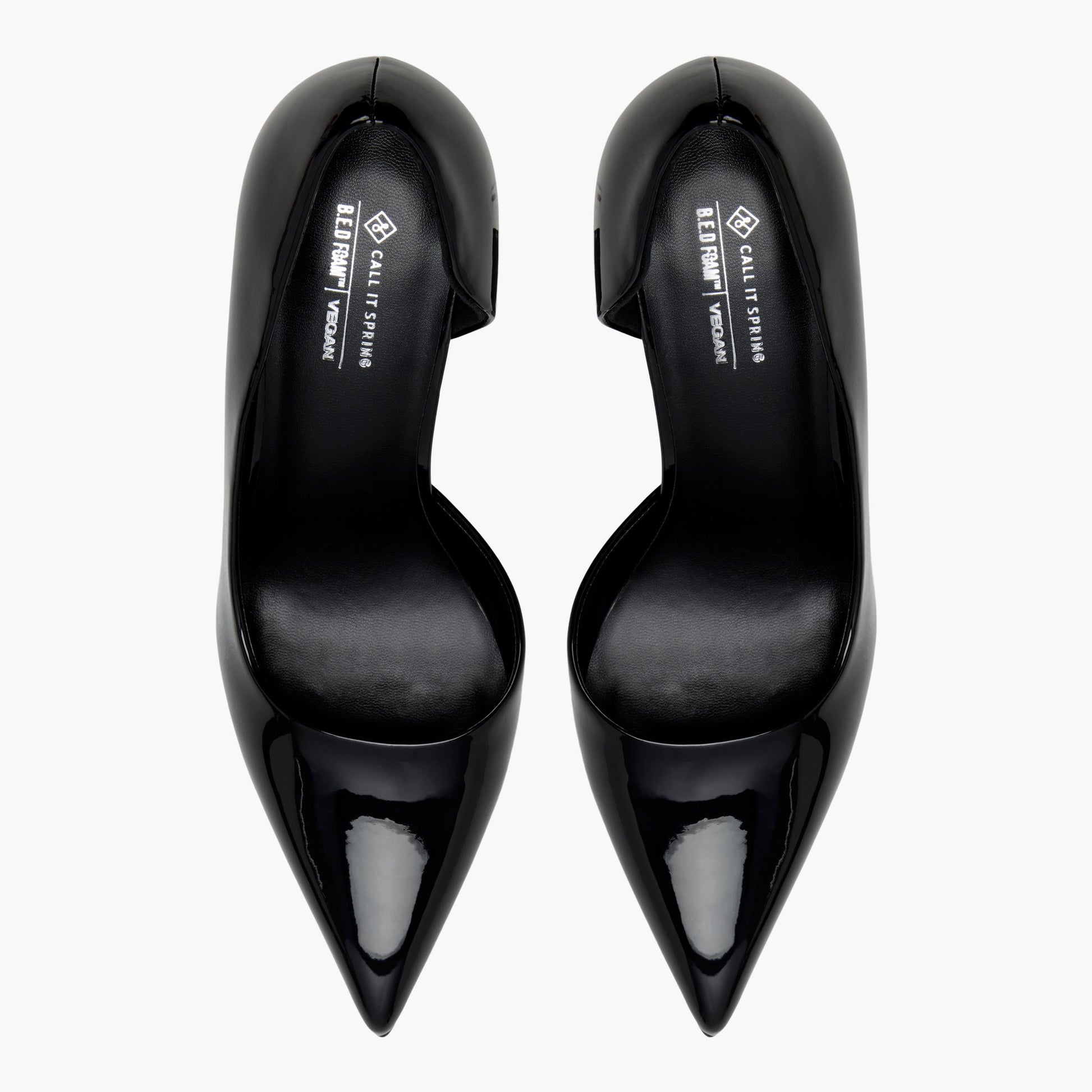 Top-down view of the Black Liivelyy Mid-Heel Pumps