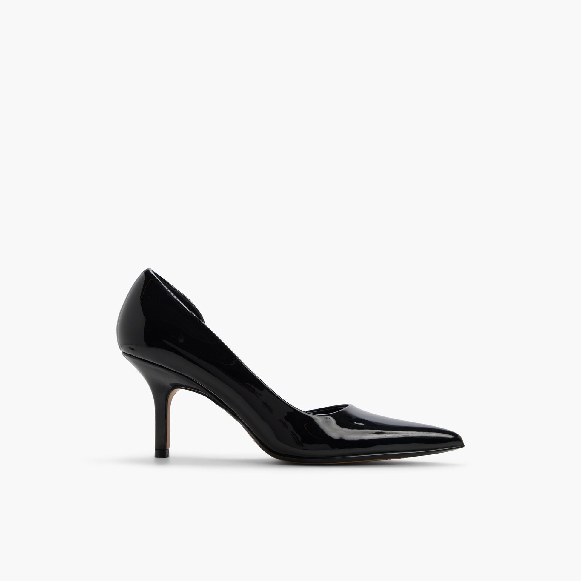 Main View of Black Liivelyy Mid-Heel Pumps for Womens