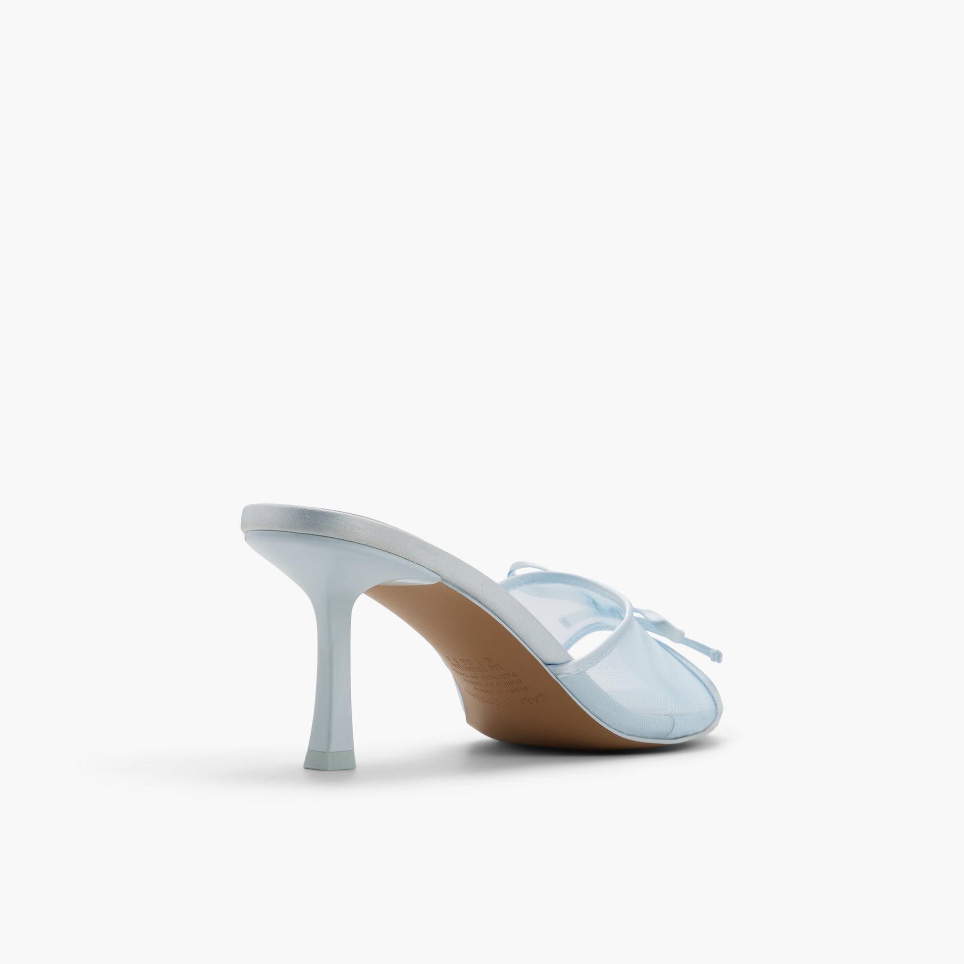 Test FR:Three-quarter angle of Bleu Clair Bettiie Mules à talons moyens's back side