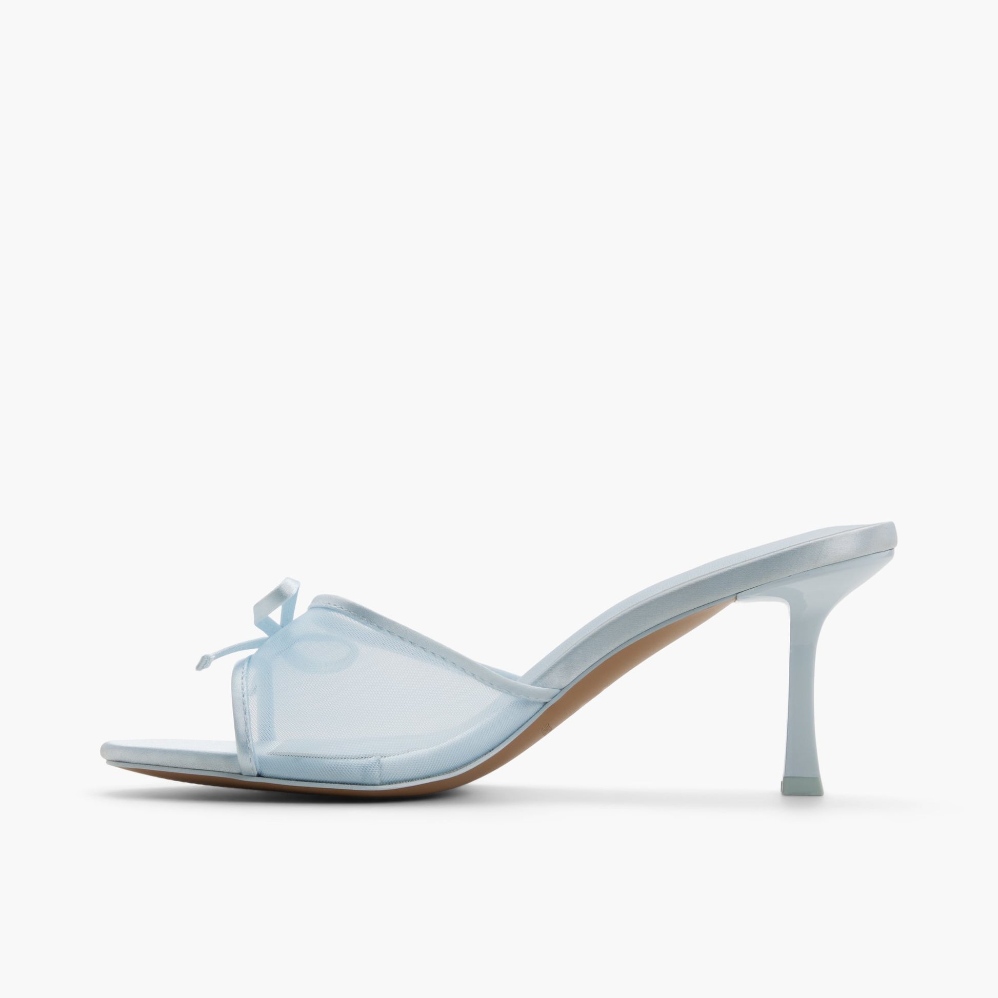 Test FR:Side view of Bleu Clair Bettiie Mules à talons moyens