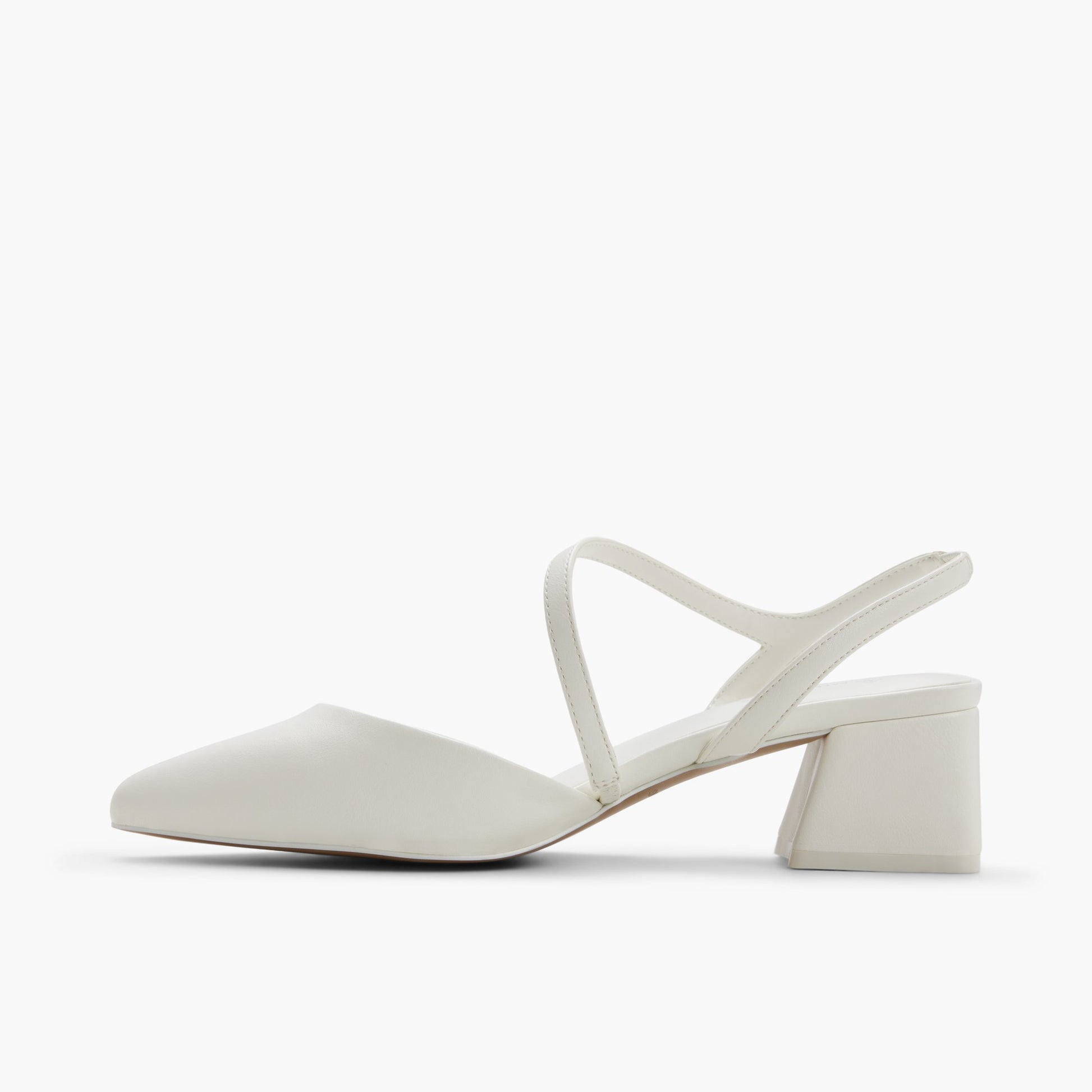 Test FR:Side view of Blanc Brianah Talons blocs à lanières