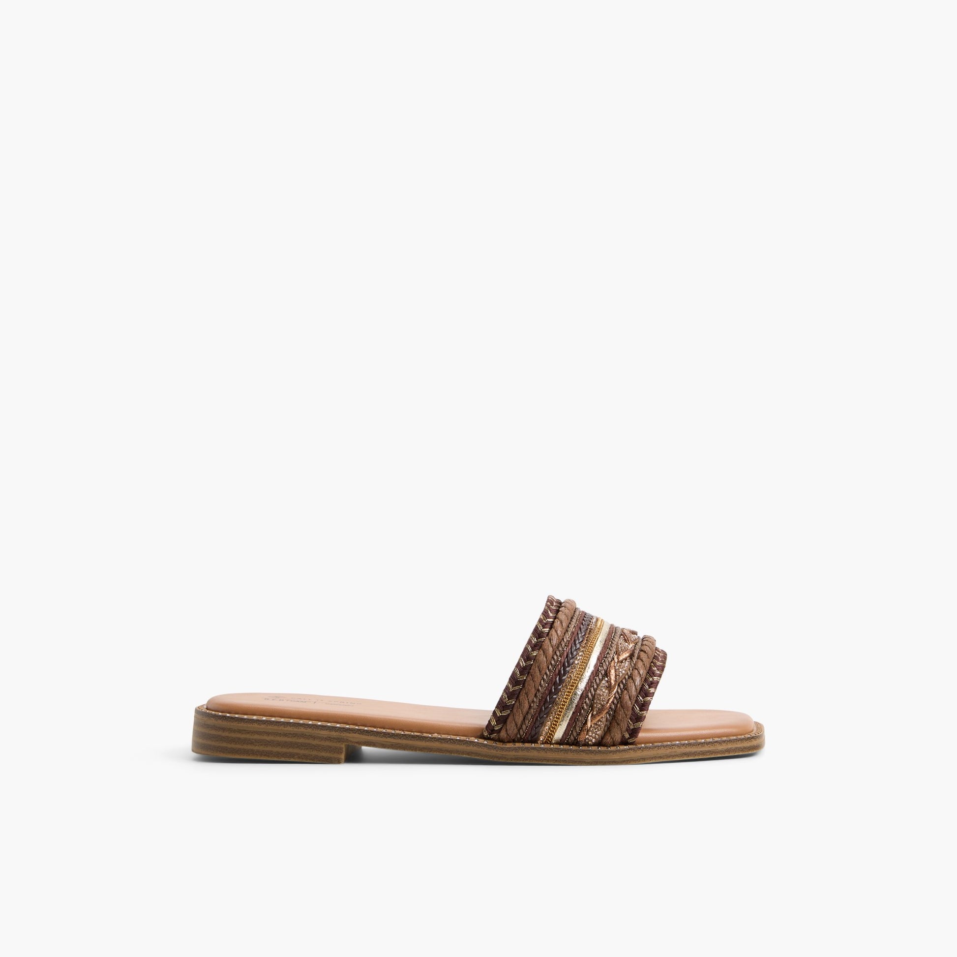 Main View of Brown Indiya Slides for Womens