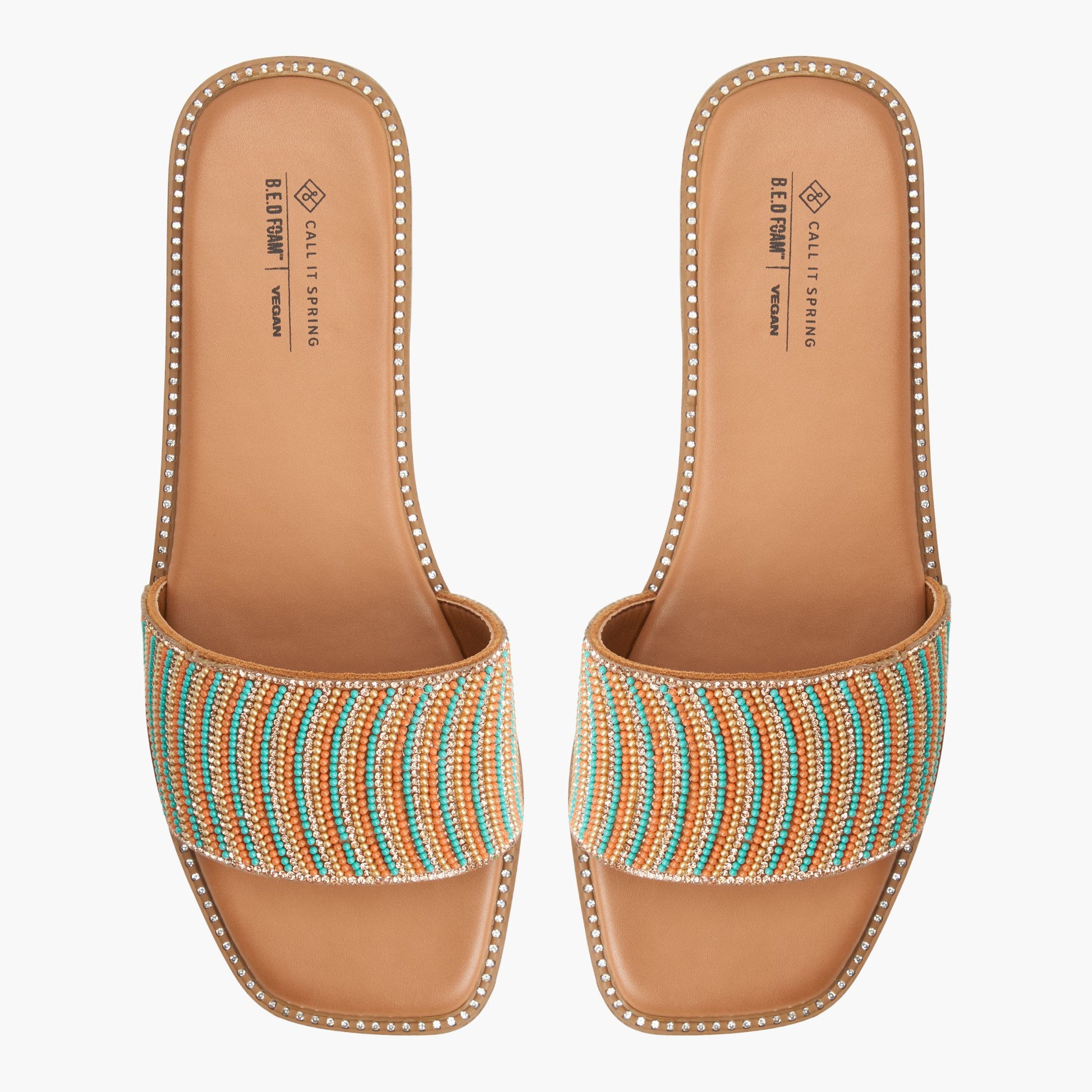 Vue de dessus de la Multicouleur Indiya Claquettes