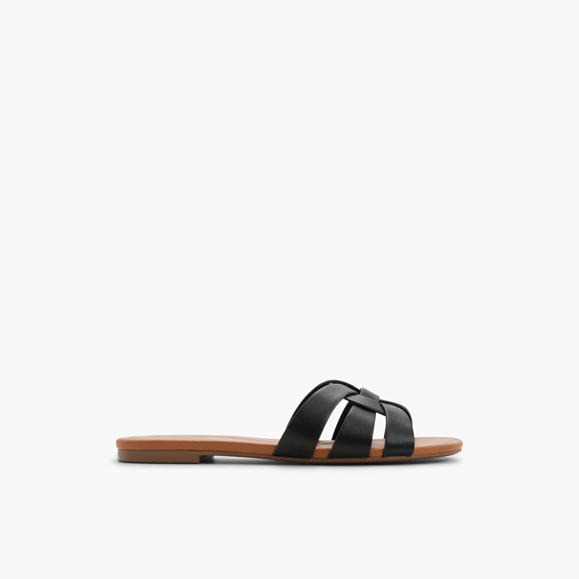 Main View of Black Allee Slides for Womens
