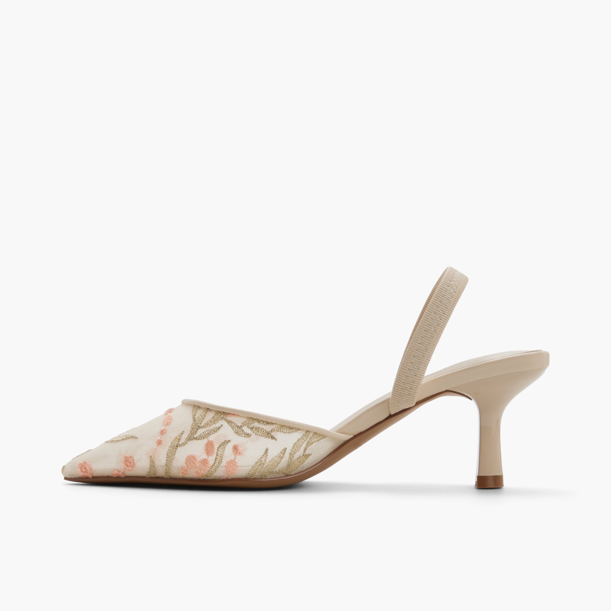 Test FR:Side view of Beige Clair Zaydan Talons moyens