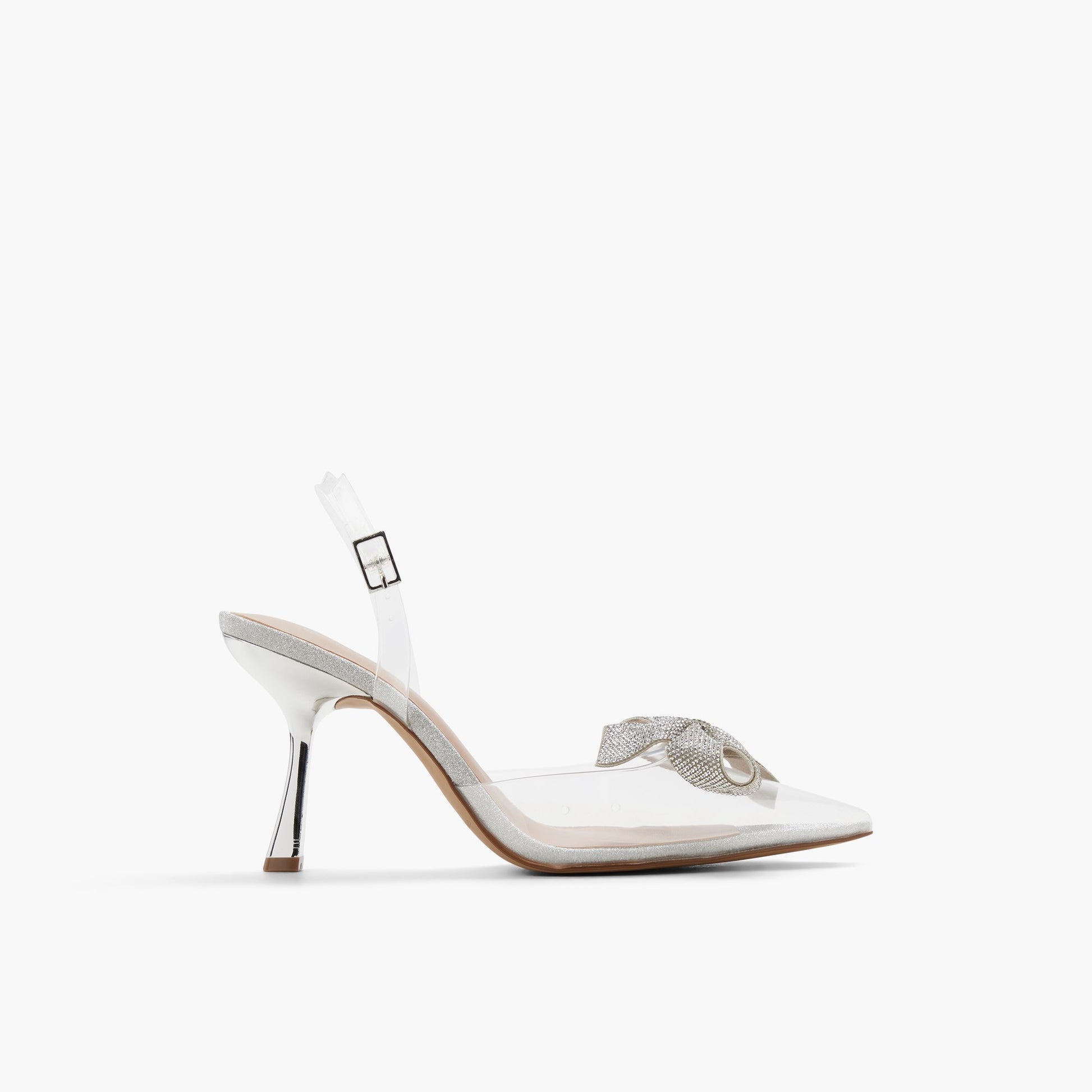 Main View of Silver Aeryss High Heel Pumps for Womens