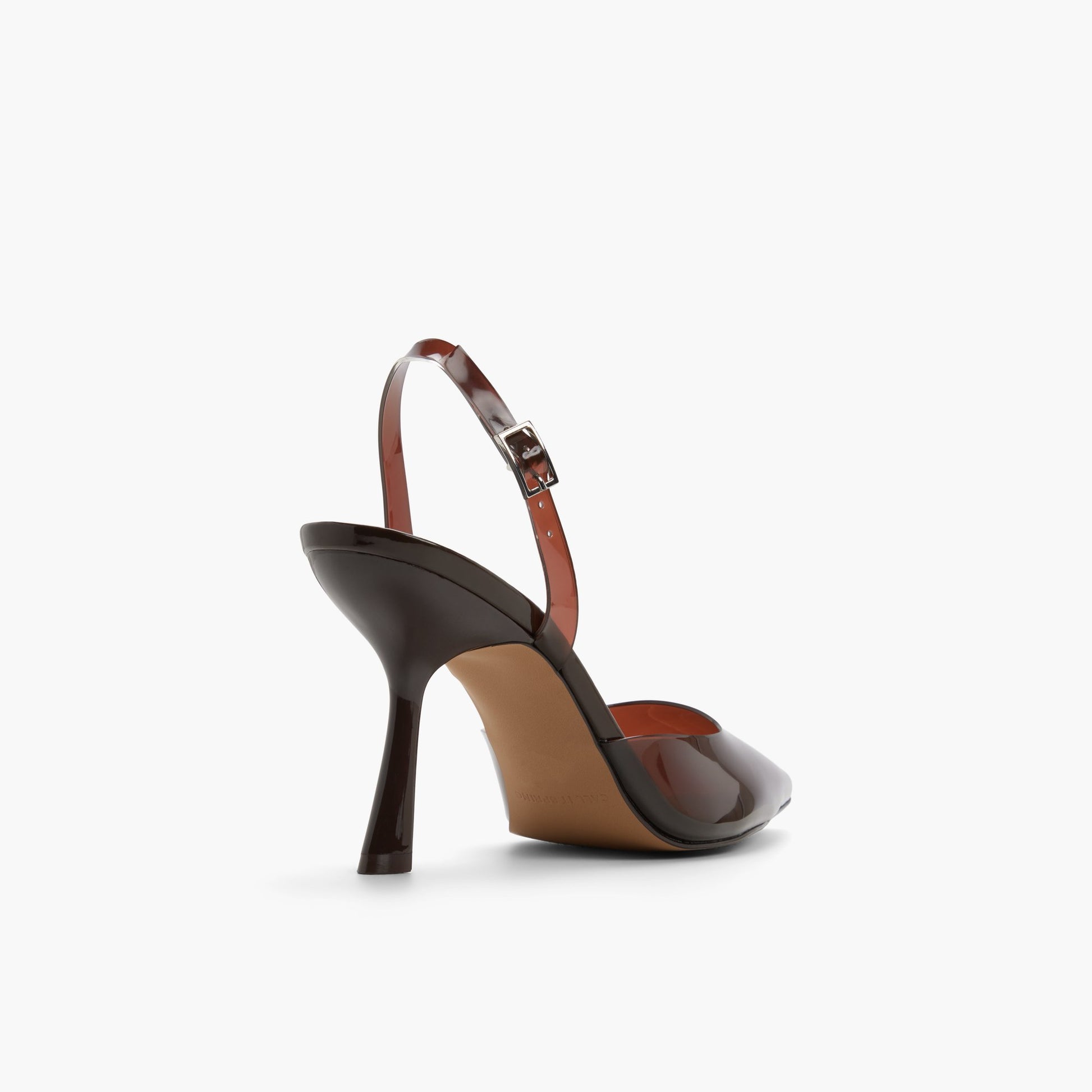 Three-quarter angle of Dark brown Aeryss High Heel Pumps's back side