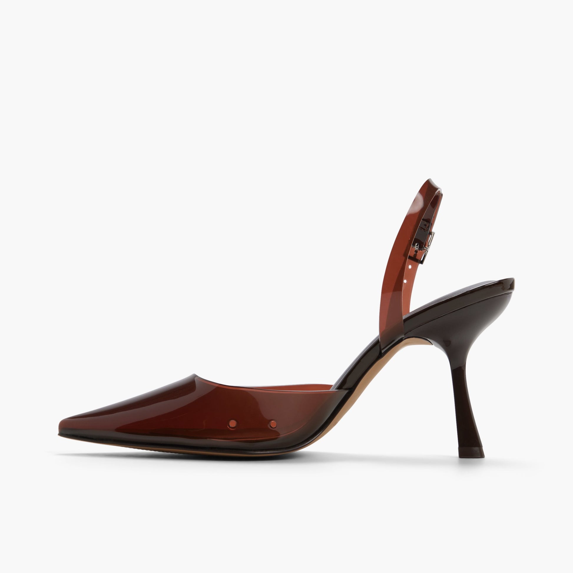 Side view of Dark brown Aeryss High Heel Pumps