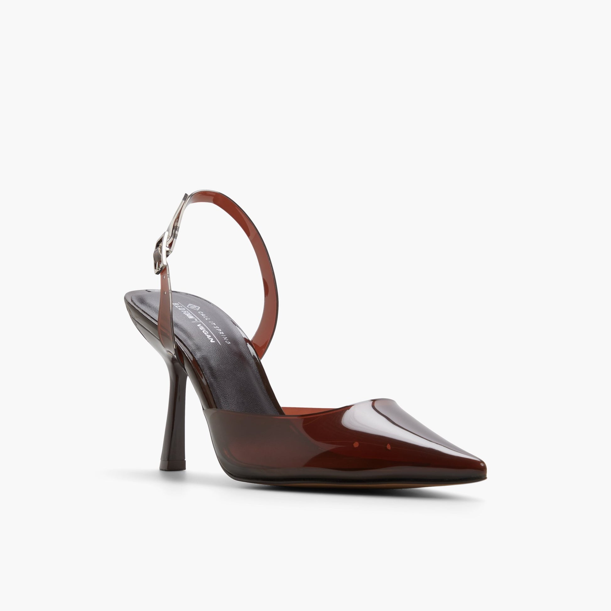 Three-quarter angle of Dark brown Aeryss High Heel Pumps's front side