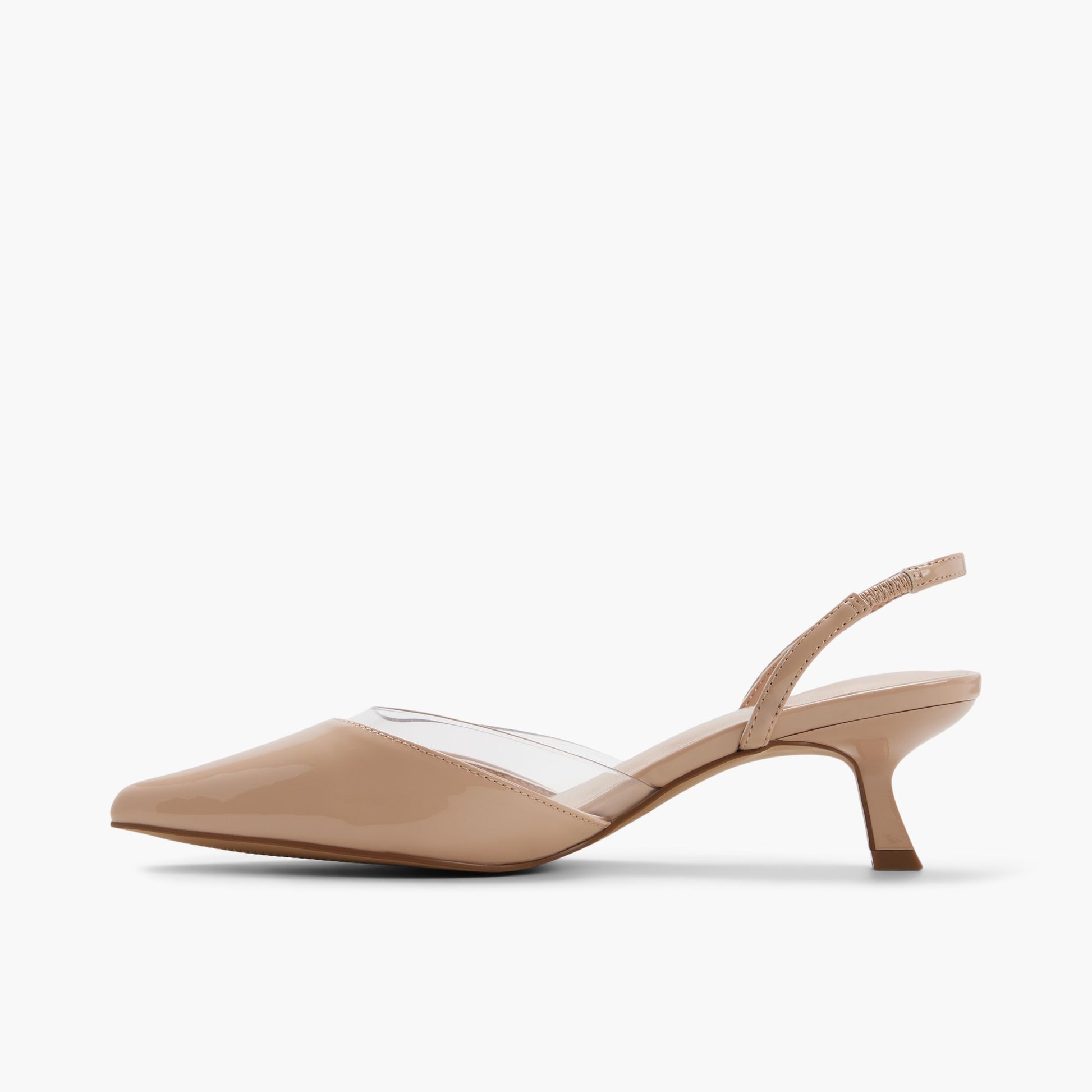 Vue latérale de Beige Krystah Talons chaton à bride arrière